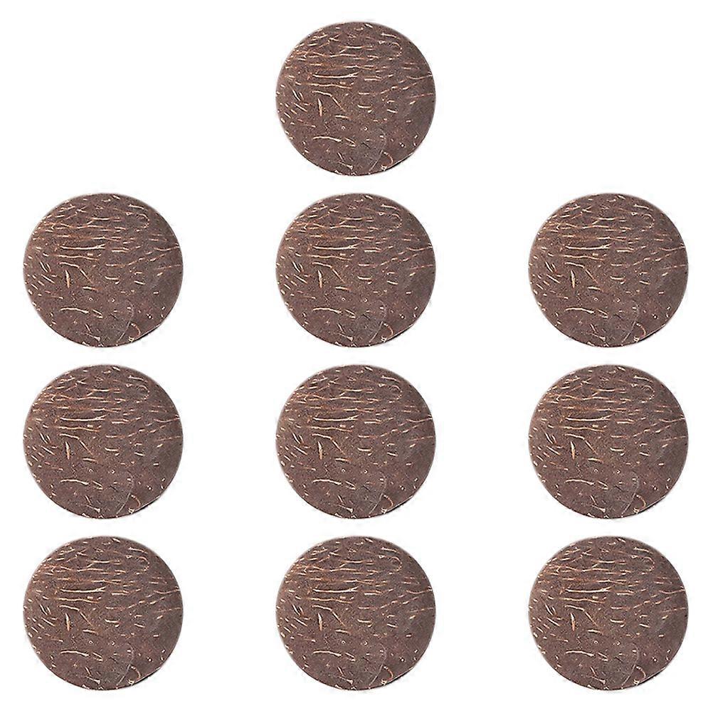 10Pcs Coconut Hide Aquarium Ornaments Tank Decoration Brown Round Disc Adds Realistic Scene Setting
