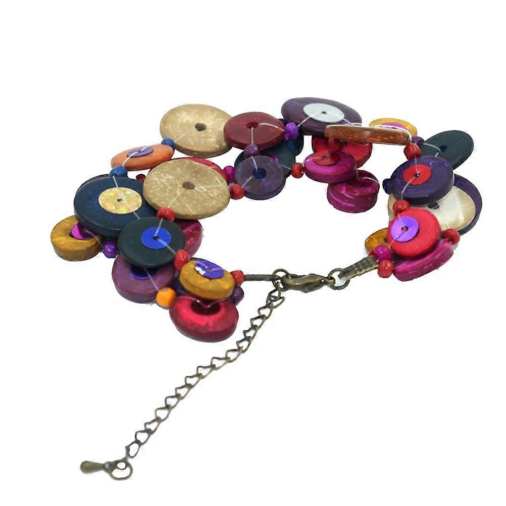 2Pcs Coconut Shell Bracelet for Decoration Handmade Bohemia Gift