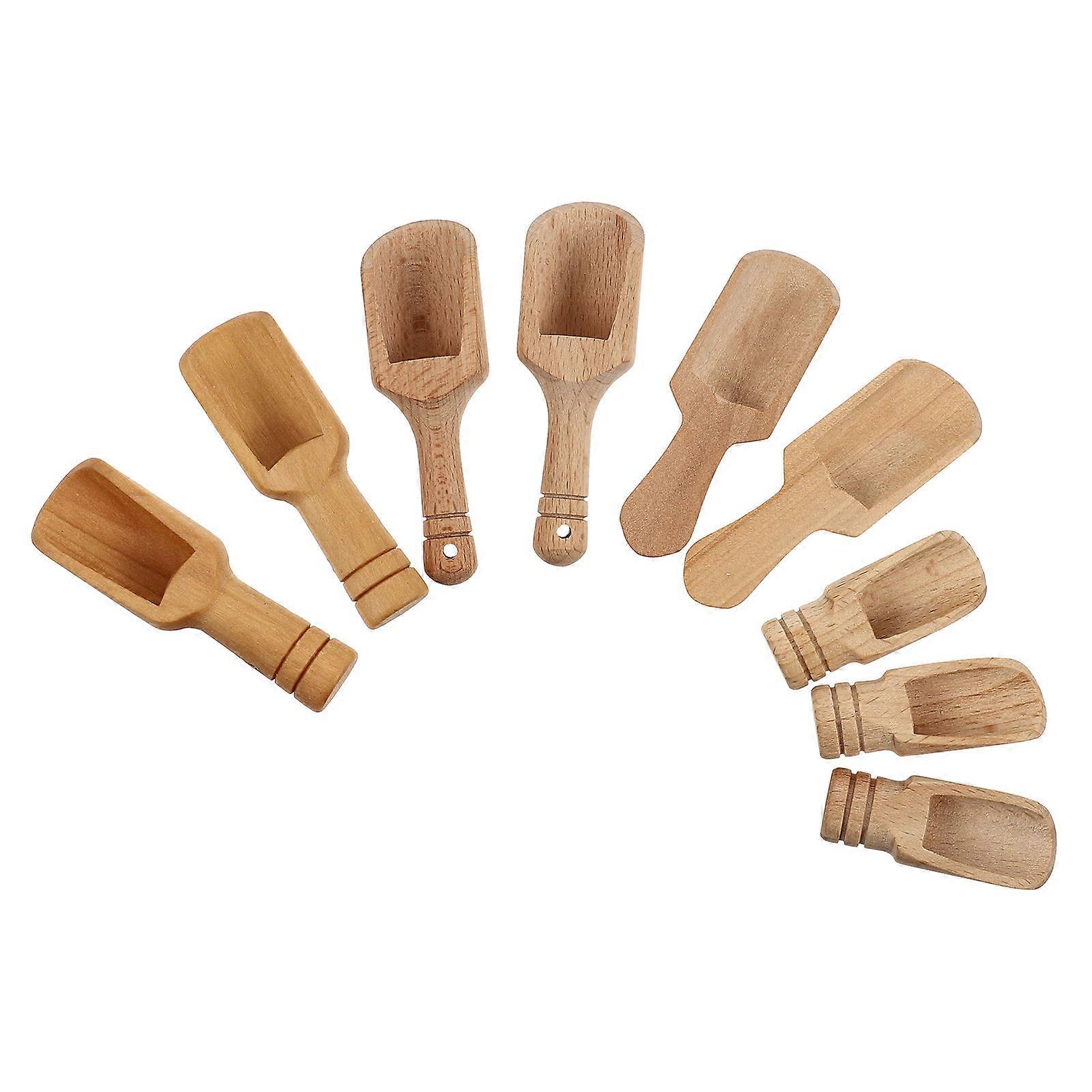 Practical Coffee Small Wooden Spoons Mini Tea Scoops 18Pcs