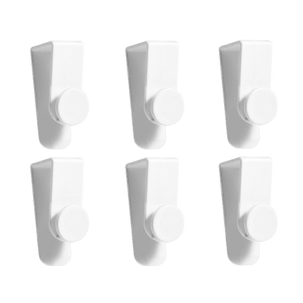 White Plastic Over Door Hooks for Hanging Use 6Pcs Over Door Hooks