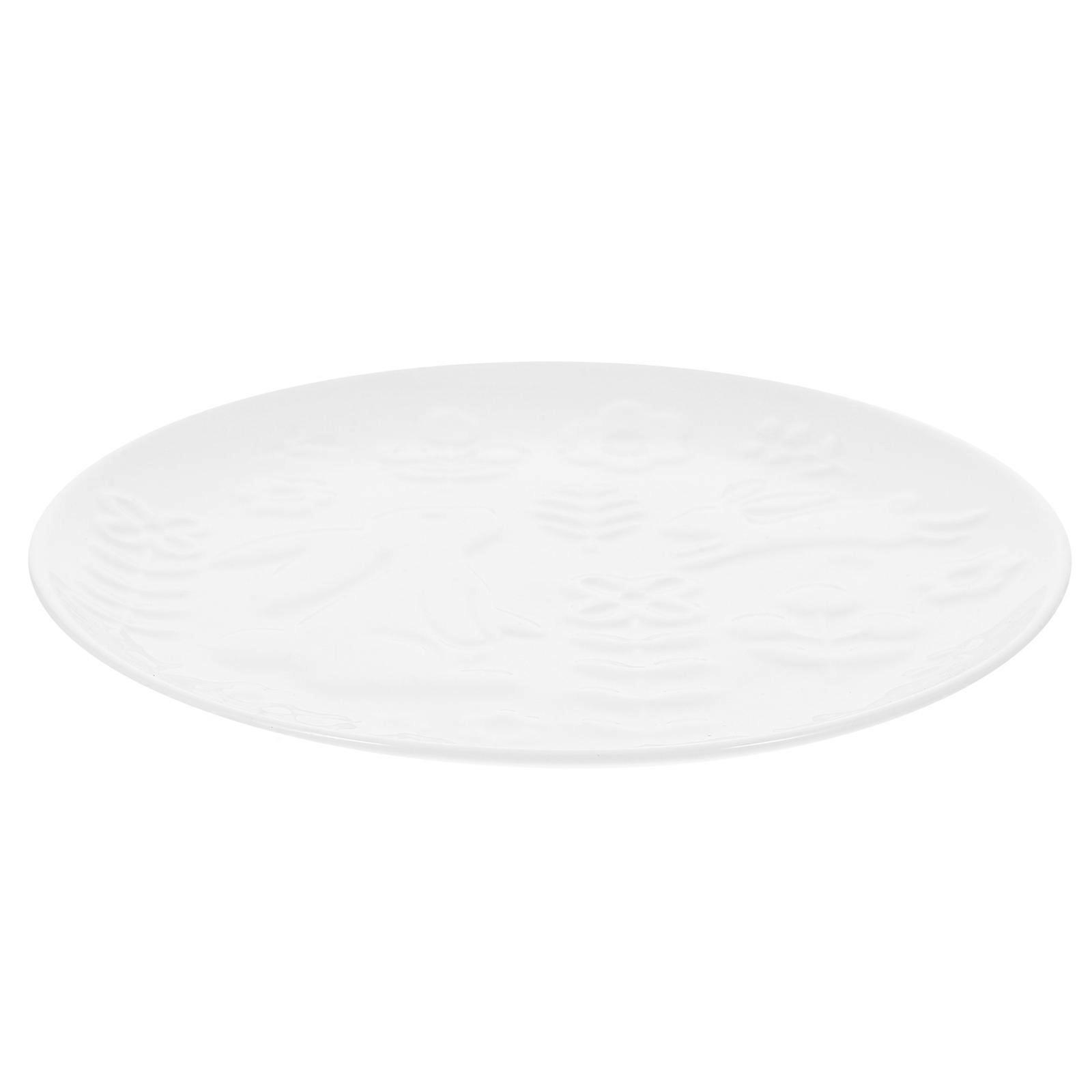 Nordic Style Ceramic Plates for Food Storage 2Pcs White Rabbit Pattern Design