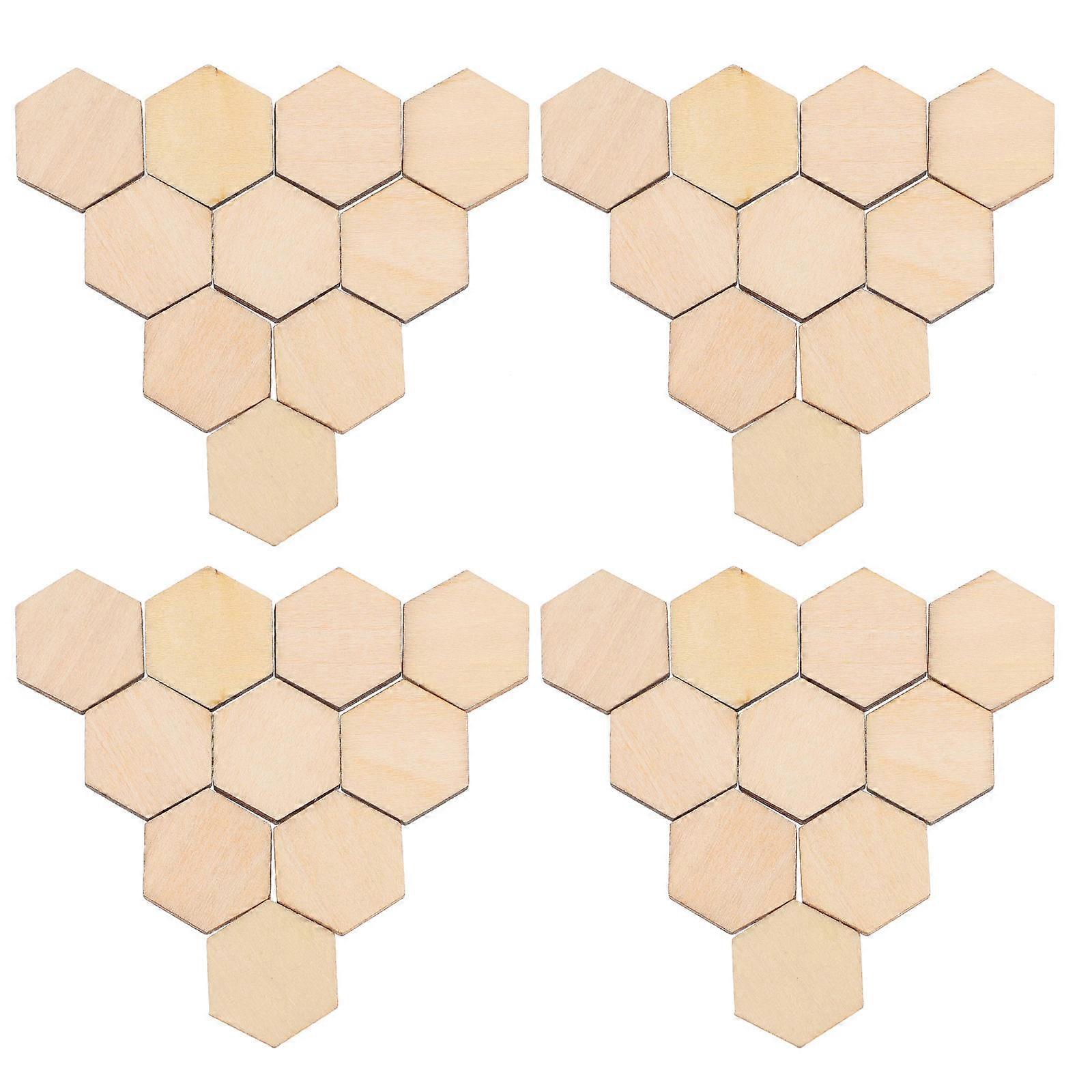 Wooden Hexagonal Ornaments for Decoration 200Pcs Beech Pieces Set
