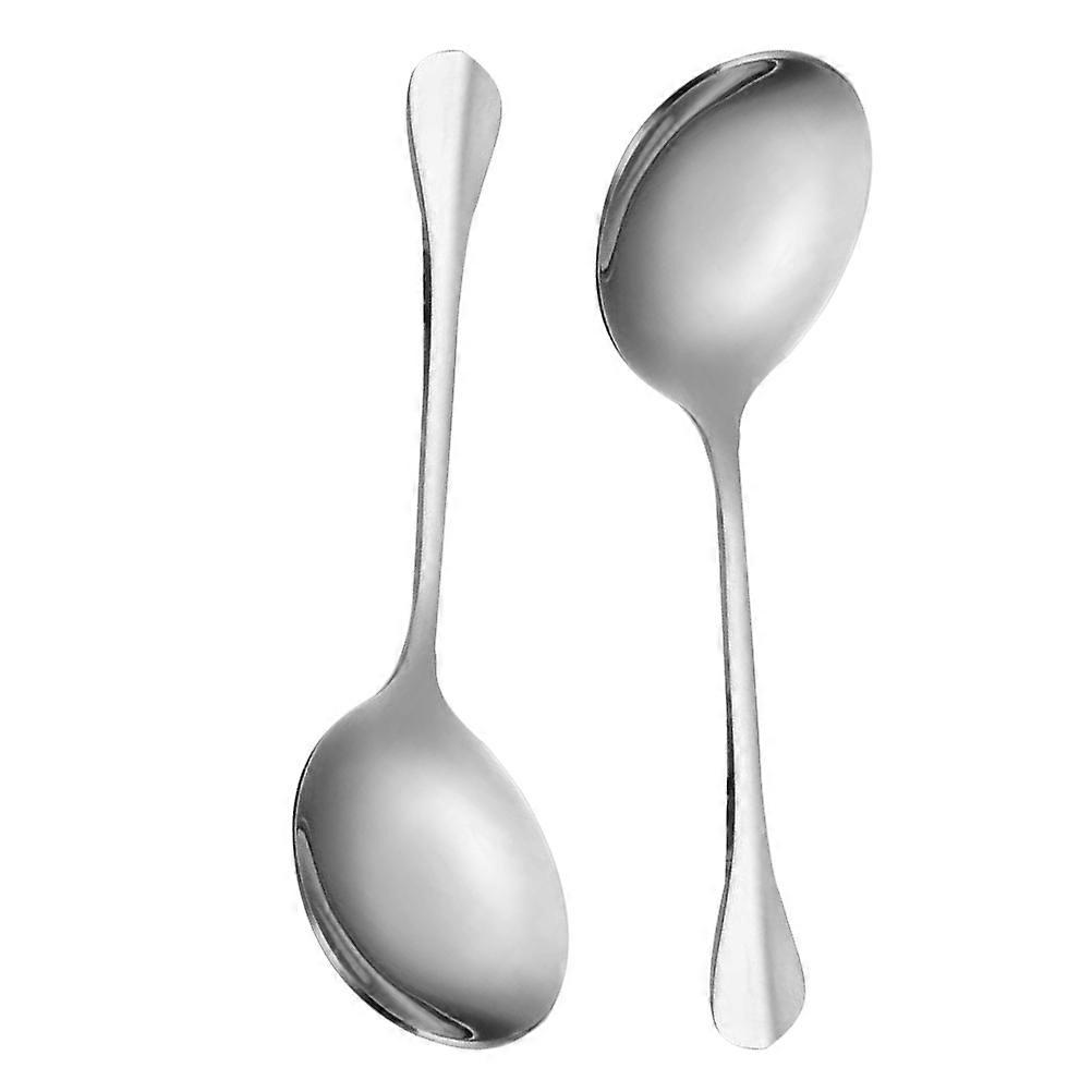 8Pcs Square Head Stainless Steel Serving Spoon for Cooking Buffet Use