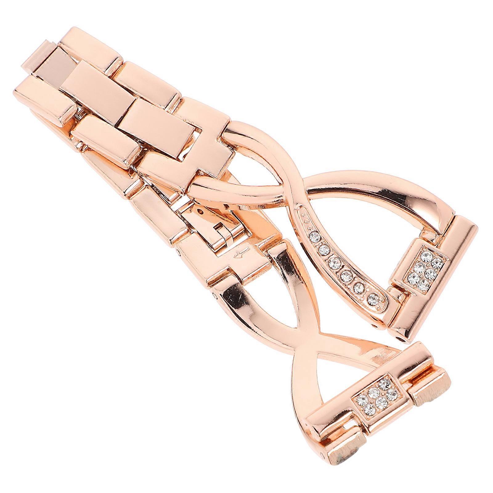 Smart Watch Strap Replacement Watch Type Metal 3Pcs Rose Gold