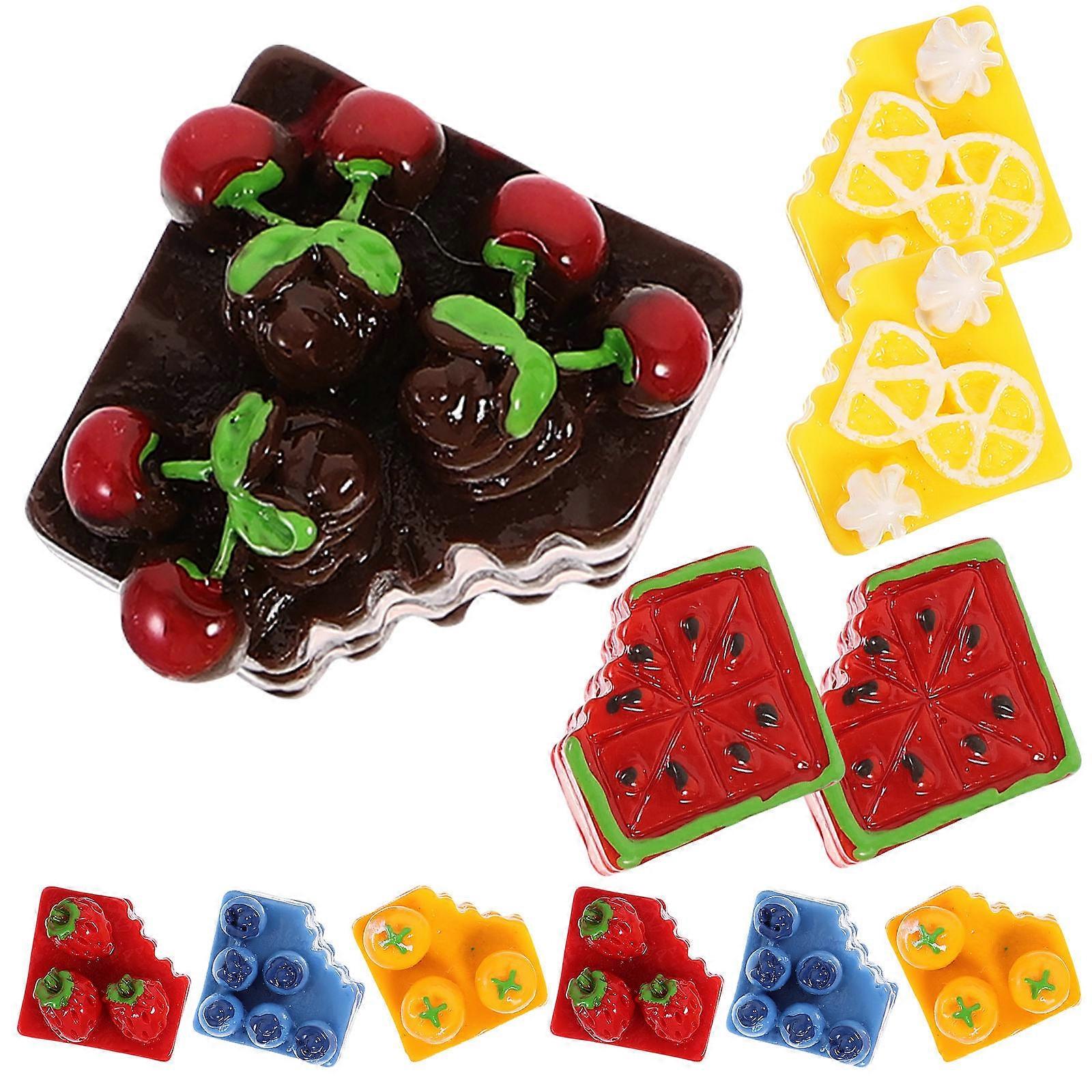 Miniature Resin Cake Model for Decoration 24Pcs Assorted Color Resin Crafts