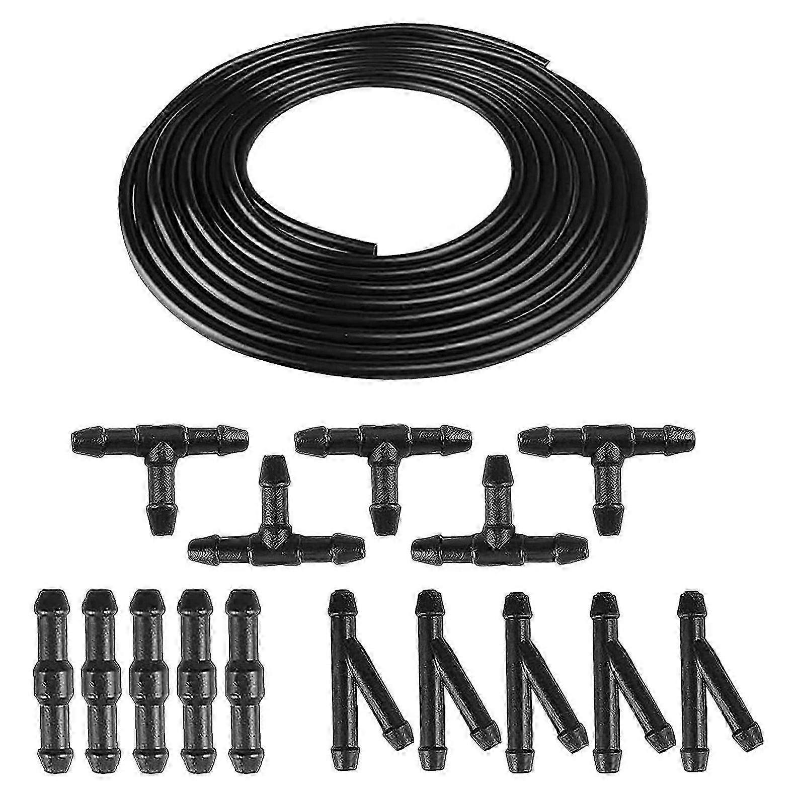 Universal Windshield Washer Nozzle Fluid Hose Kit with for Most of Car 6M 15Pcs