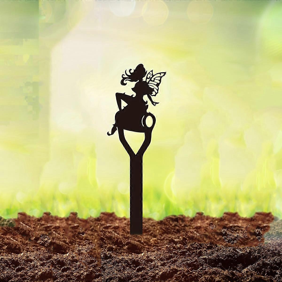 1PC Decorative Elf Metal Garden Stake Ornament Sculpture for Lawn Yard