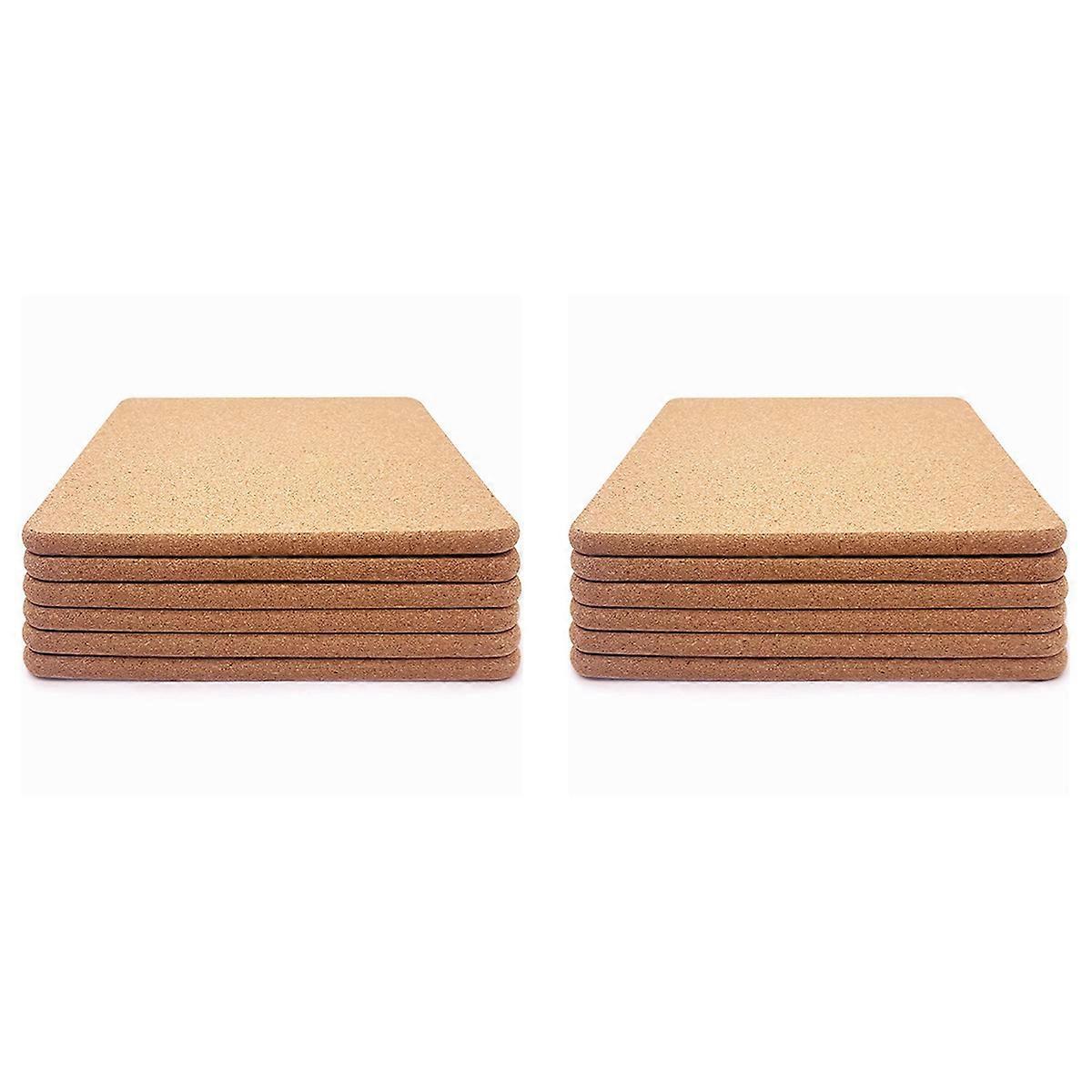 Cork Trivet, 6 Pcs High Density Thick Square Cork Trivets