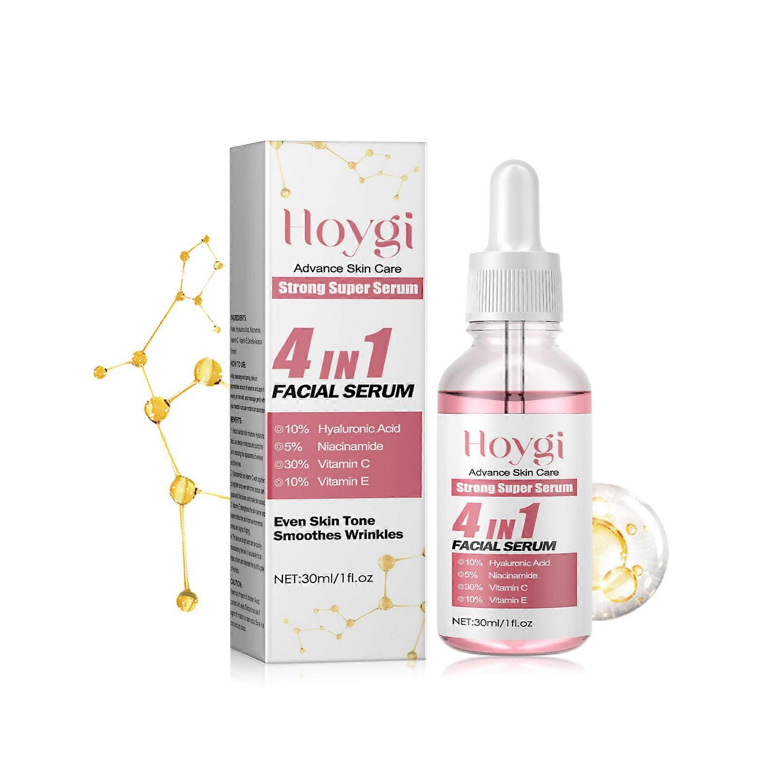 Hoygi 4-in-1 facial serum lifts and firms facial skin, reduces fine lines and wrinkles, moisturizes and softens