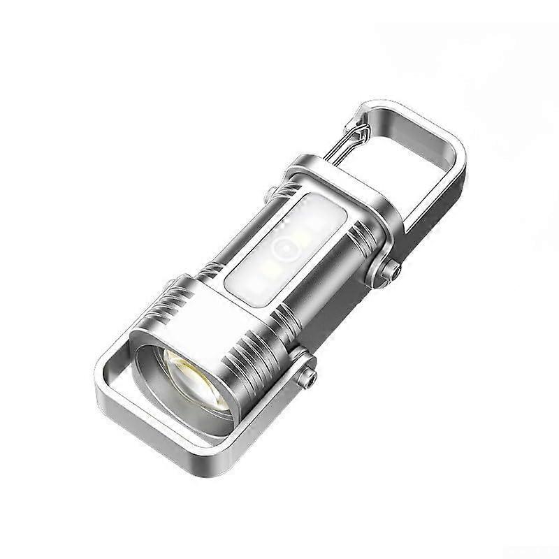 Rechargeable LED Keychain Flashlight Aluminum Alloy Body Type C Charging Port 10W Waterproof Rating Compact Size