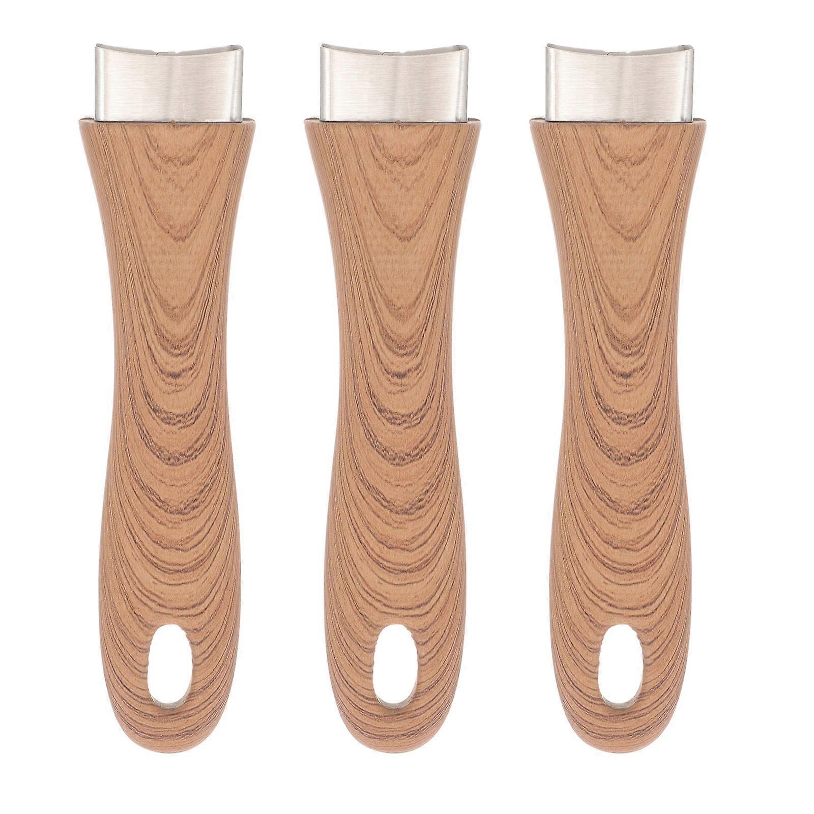 Wood Grain Pot Handle Replacement for Saucepan Cooking 3Pcs Set