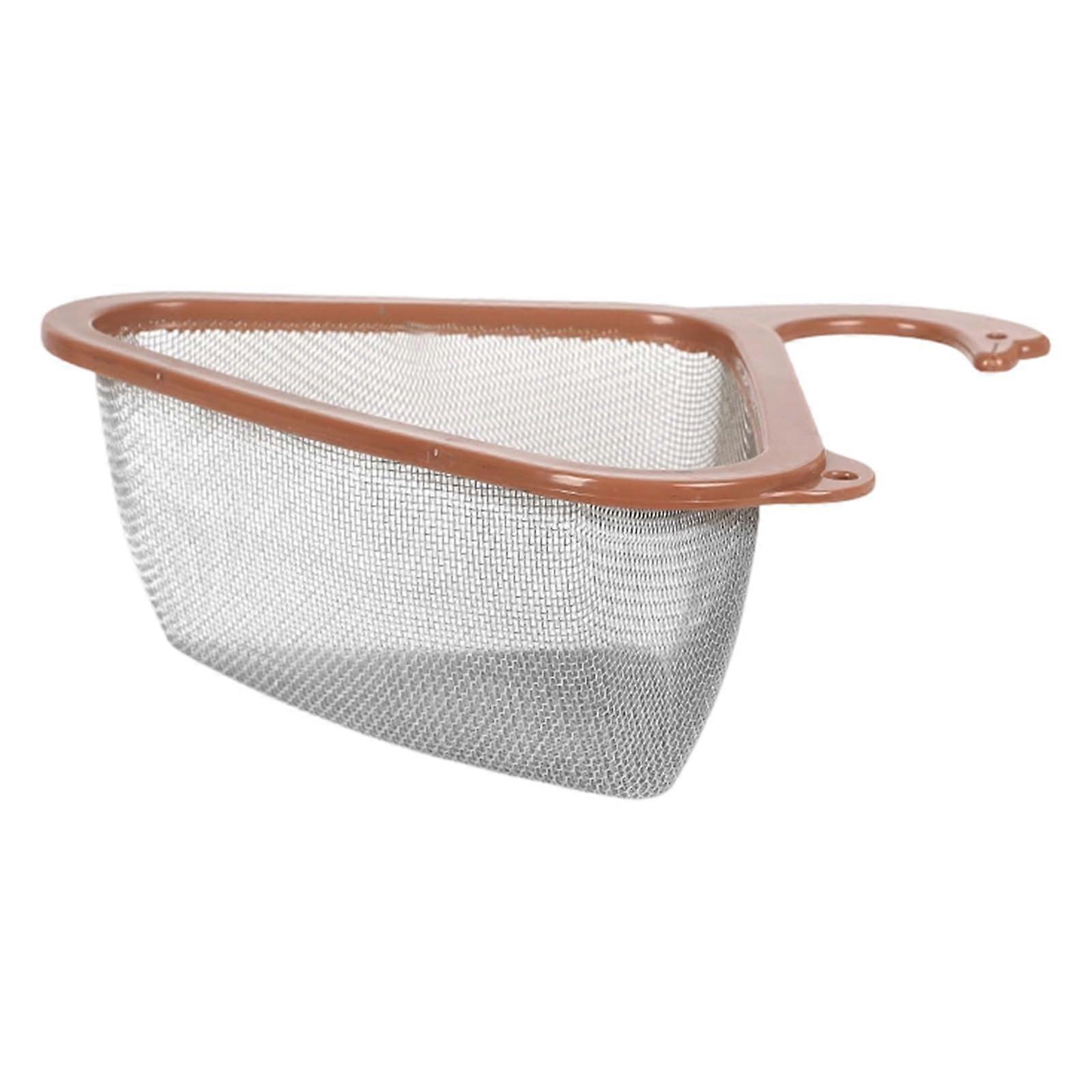 Multifunction Hanging Sink Edges Drain Basket Dishwasher Safe Small Kitchen Storage Space Saving Coffee Color