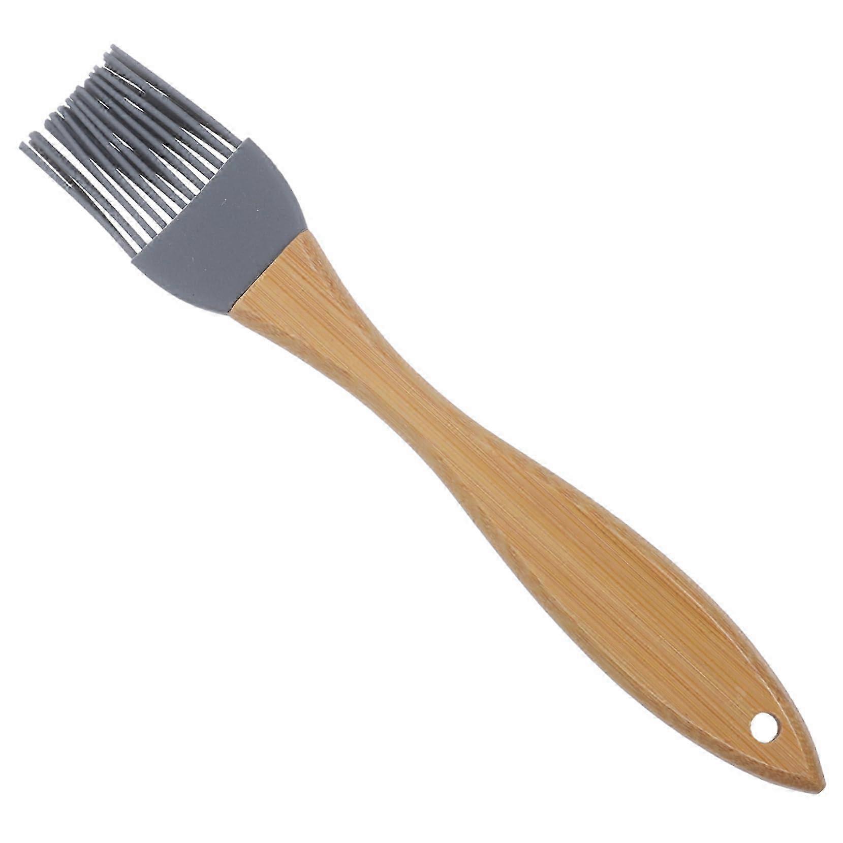Silicone Basting Brush with Wooden Handle for Baking and Grilling, High Temperature Resistant, Food Safe, Reusable