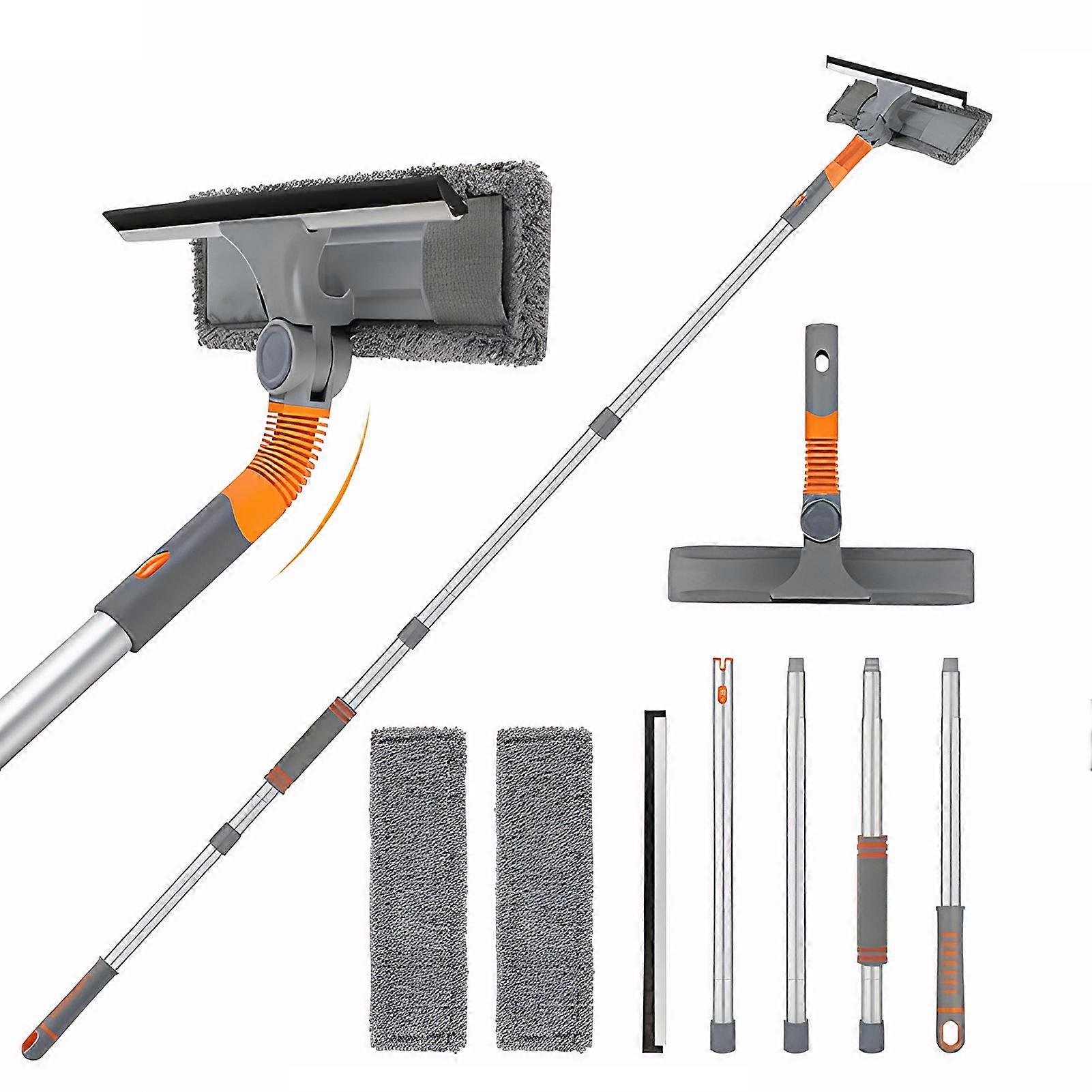 Telescopic Window Squeegee With Extension Pole Bendable Head For Easy Cleaning Professional Window Squeegee Cleaner