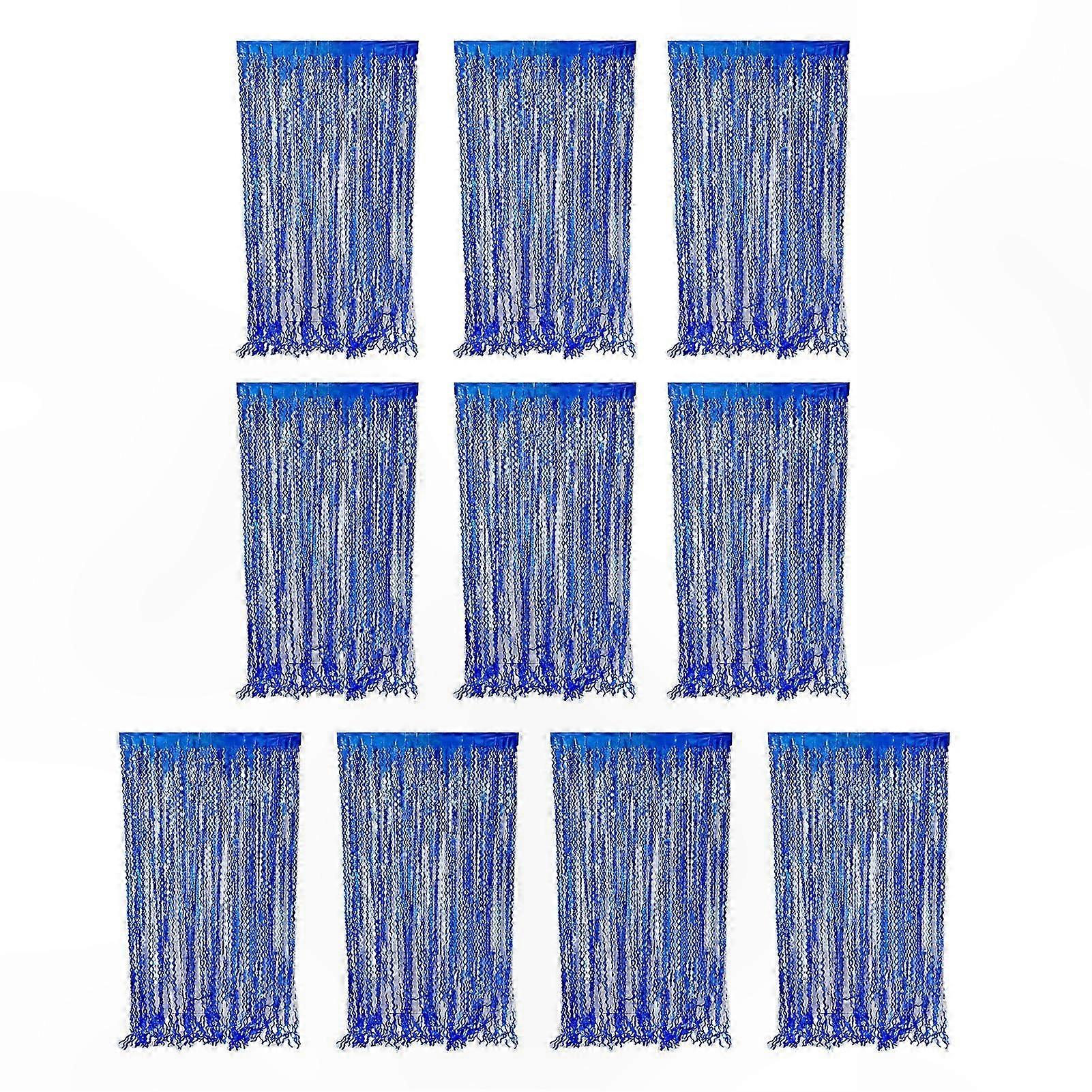 Metallic Foil Fringe Curtain Backdrop for Parties and Events Reusable Glimmering Wavy Tinsel Decoration Photo Booth Accessory