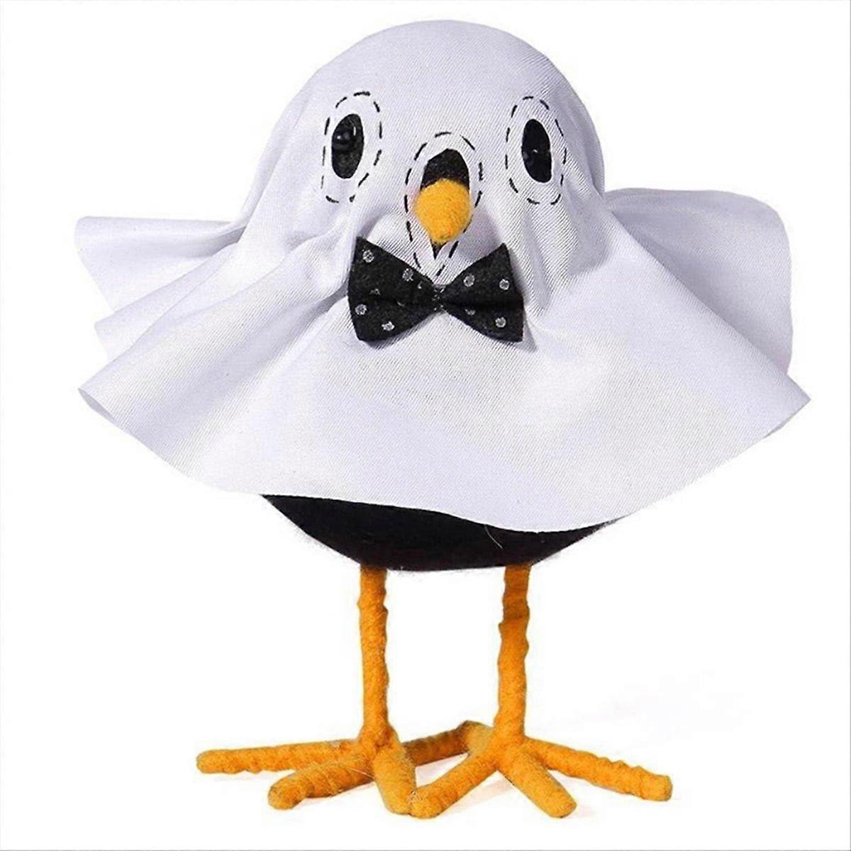 Halloween standing bird statue, ghost bird statue, white