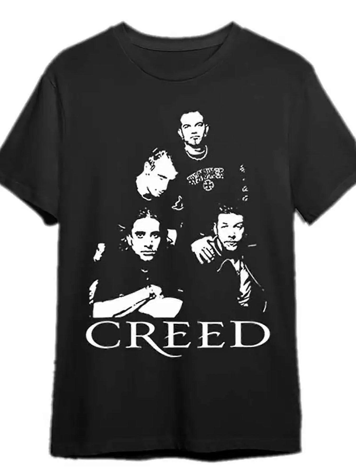 חולצת טריקו מודפסת של להקת Creed Music עם שרוולים קצרים לגברים - סדרת Avdwq