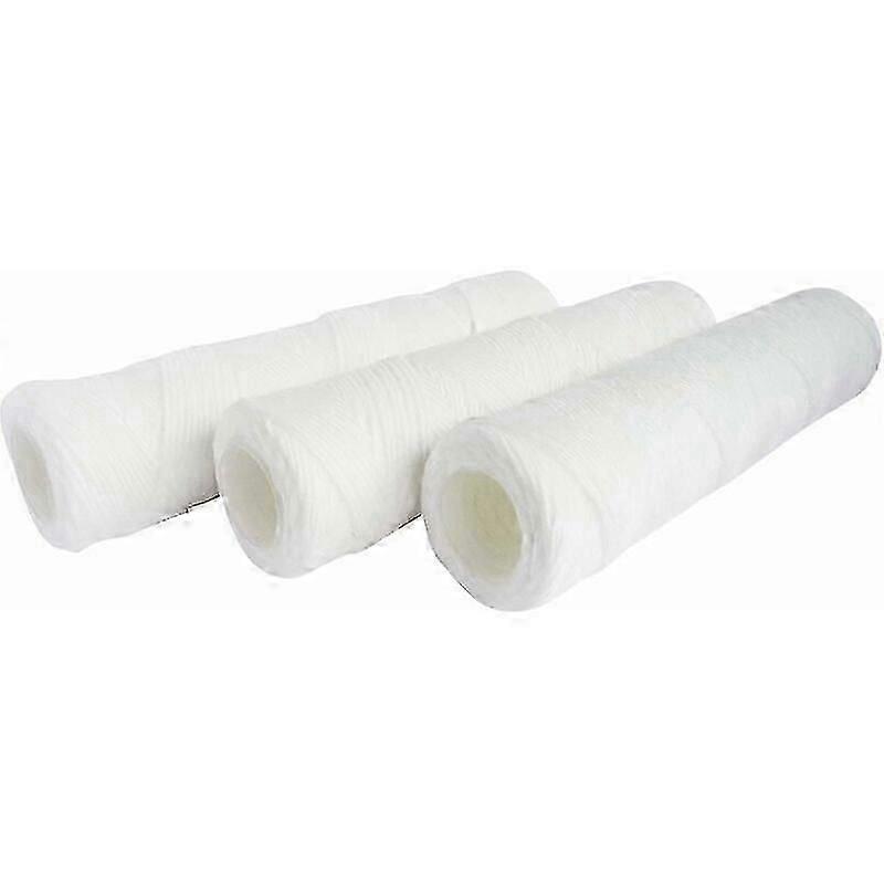 Pack of 3 Coiled Filter Cartridges for Water Filters - Sediment filtration down to 25 microns - Universal Standard Format