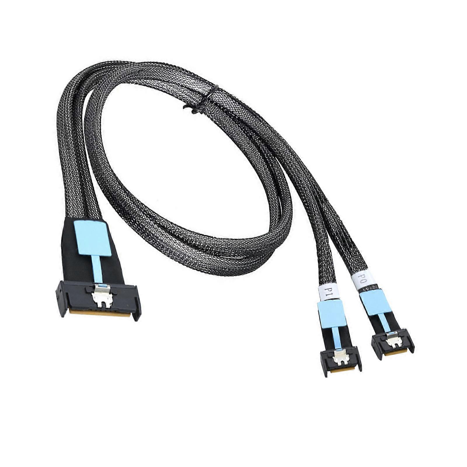 Server Data Line 1 to 2 Port Split 50cm PCIe Gen5 Cooledge IO Cable Splitter Cord Straight Connectors Multicolor