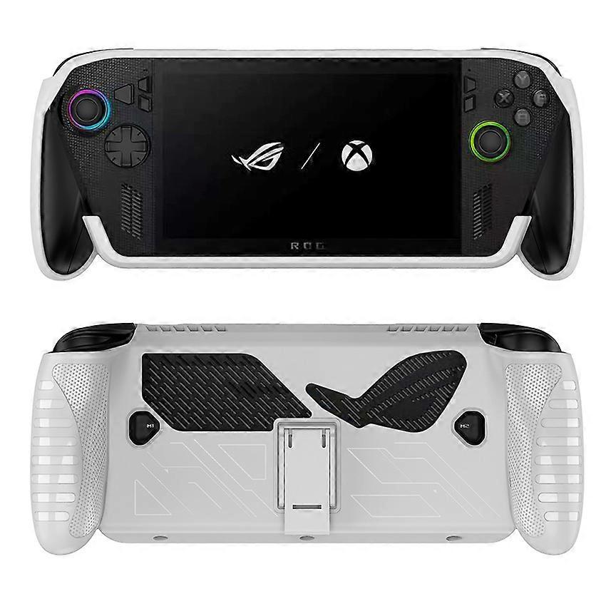 Handheld TPU Protective Case with Back Stand for ROG XBOX Ally X Anti-Slip and Shock-Resistant Cover (1 PCS White)