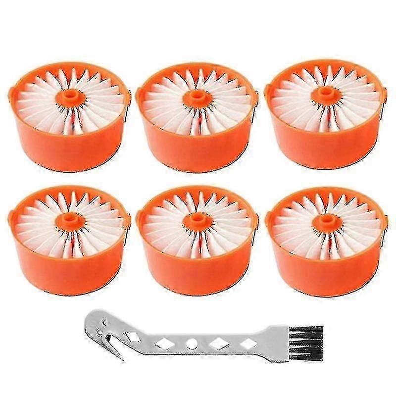 6 Pack Filter Elements With Cleaning Brush For Black+decker Bsv2020g-df