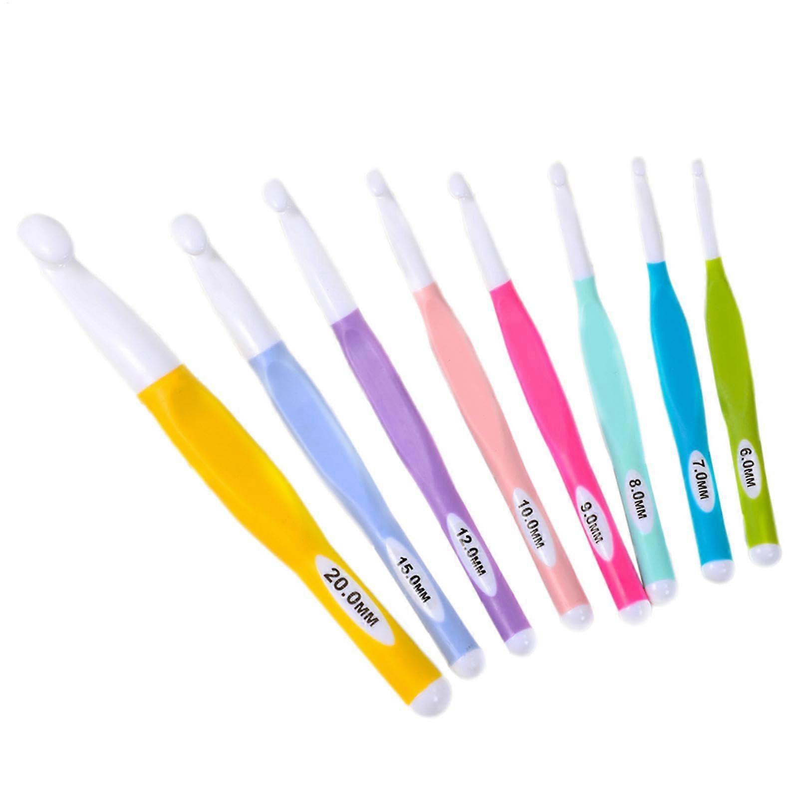 Crochet Hooks for Beginners RubberHandled Ergonomic Soft Crochet Needle, Long Crocheting Tools for Craft & Blankets