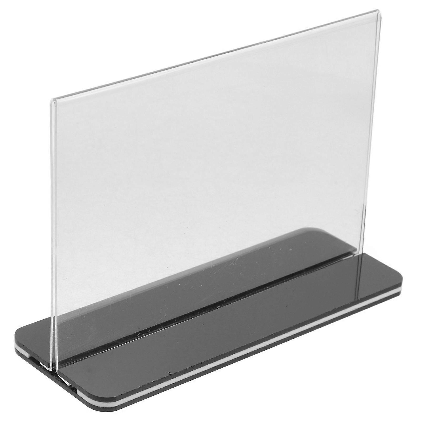 Sign Holder Transparent and Easy to Use Sign Stand Signs Display Frame Acrylic Table Sign Holder for Menus Flyers and Photos (A6 Horizontal Style)