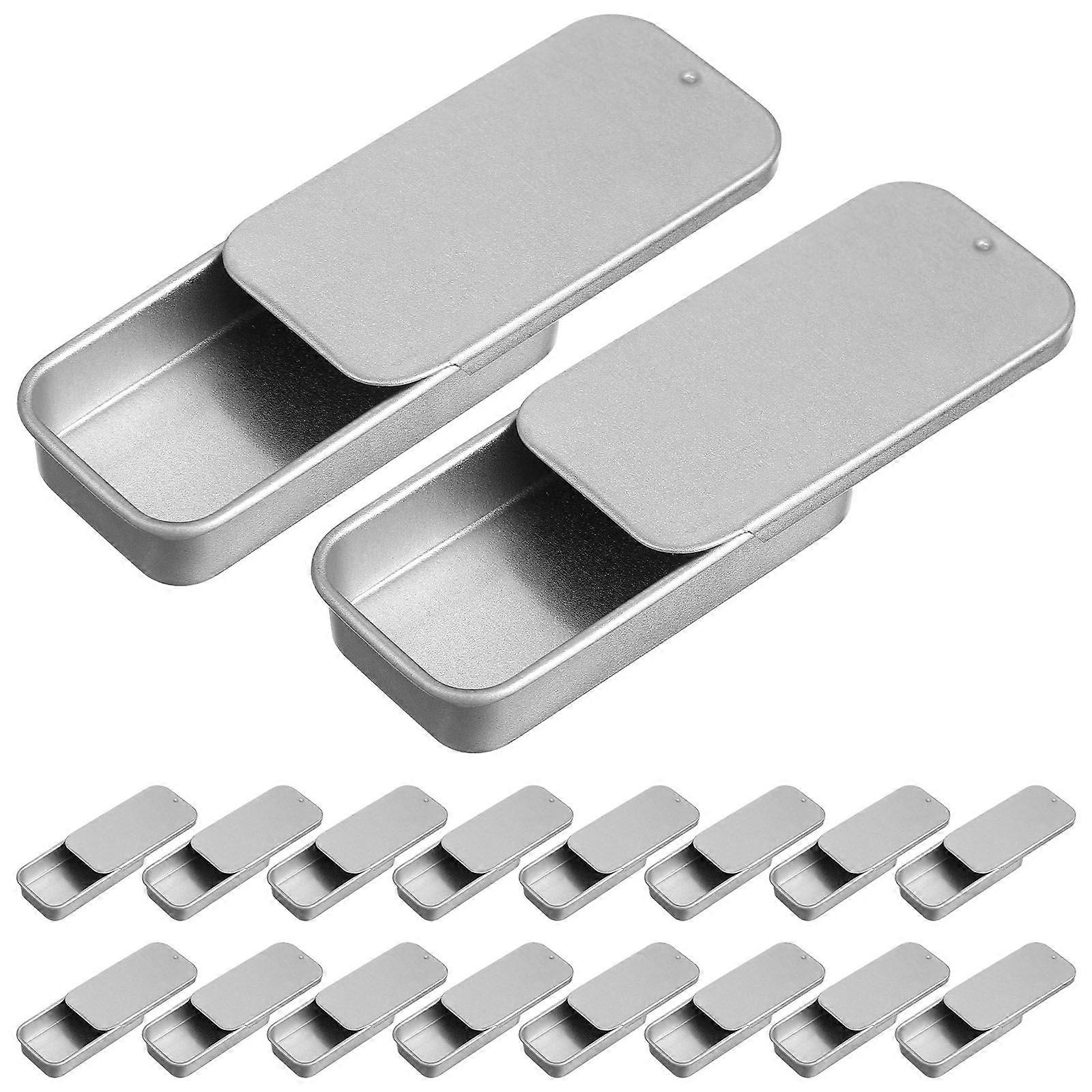 18pcs Tinplate Cans Empty Tins with Lid Lip Balm Tins Rectangular Tinplate Boxes