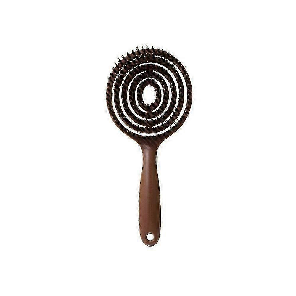 Electroplated Hollow Round Bristle Brush with Anti-Static Massage Function - Heat Reducing. ZZ13