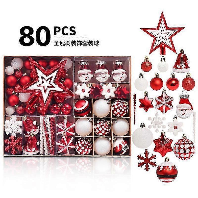 圣诞树装饰套装、圣诞小玩意、圣诞树装饰品。套装内含 80 件悬挂圣诞 t SZRH AF