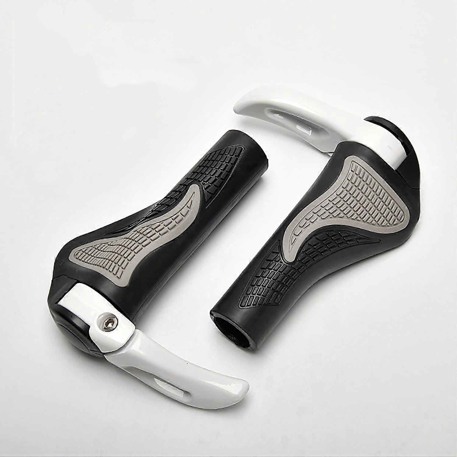 Bicycle shock-absorbing alloy handles provide a comfortable fit for mountain bikes and prevent slipping