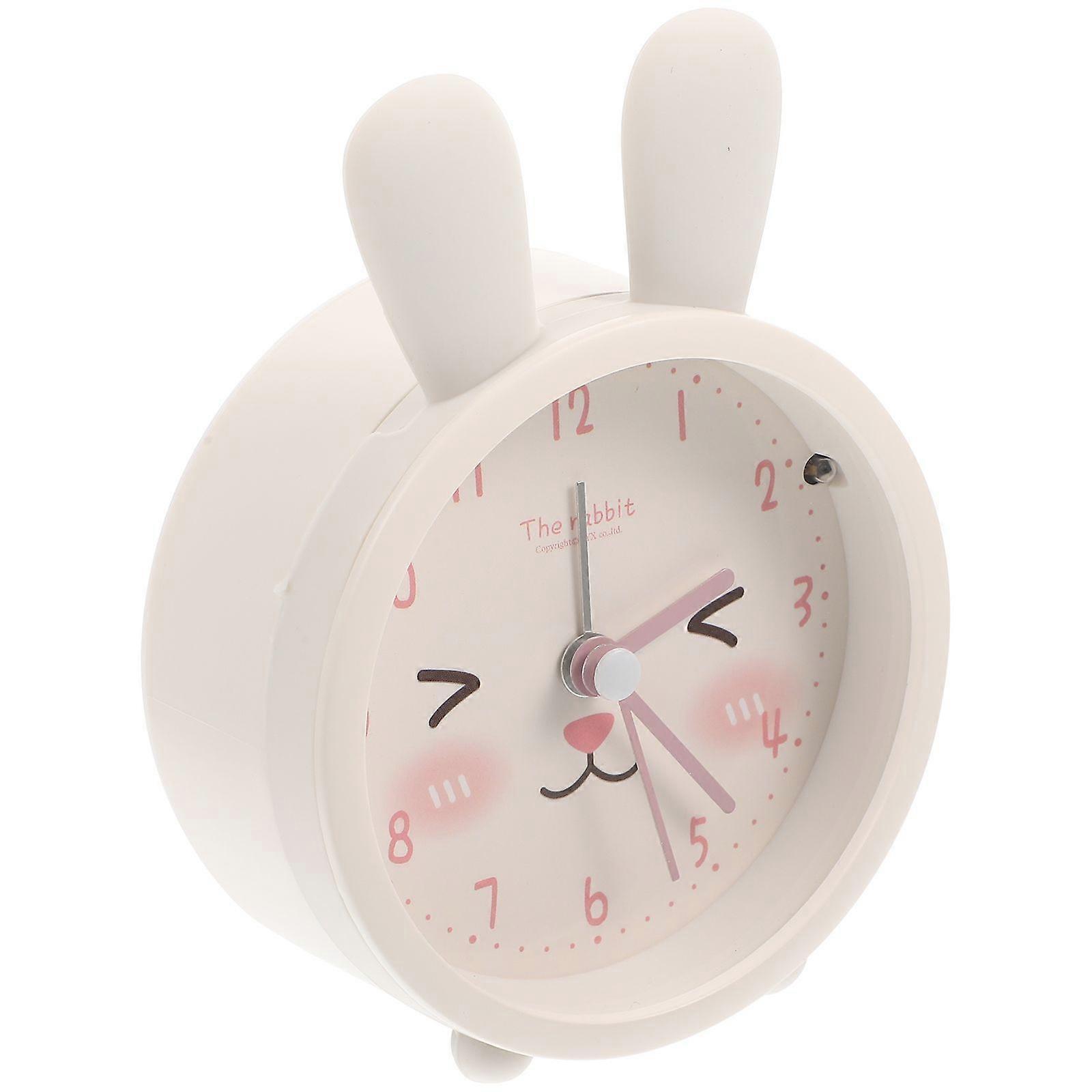 Lovely Bunny Ear Alarm Clock Mute Alarm Clock Desktop Alarm Clock No Battery