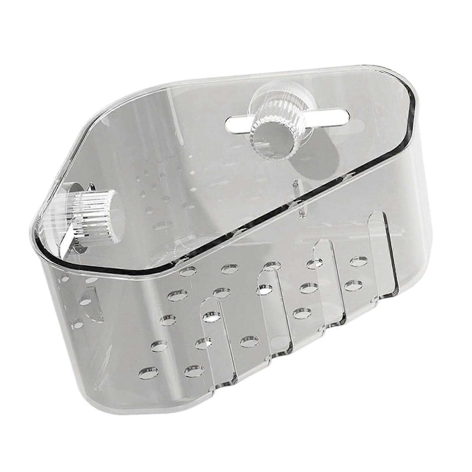Nonslip Suction Cup Sink Filter Auto Adjustable Corner Fit 360 Rotation Easy Install Durable Bathroom Storage  Clear