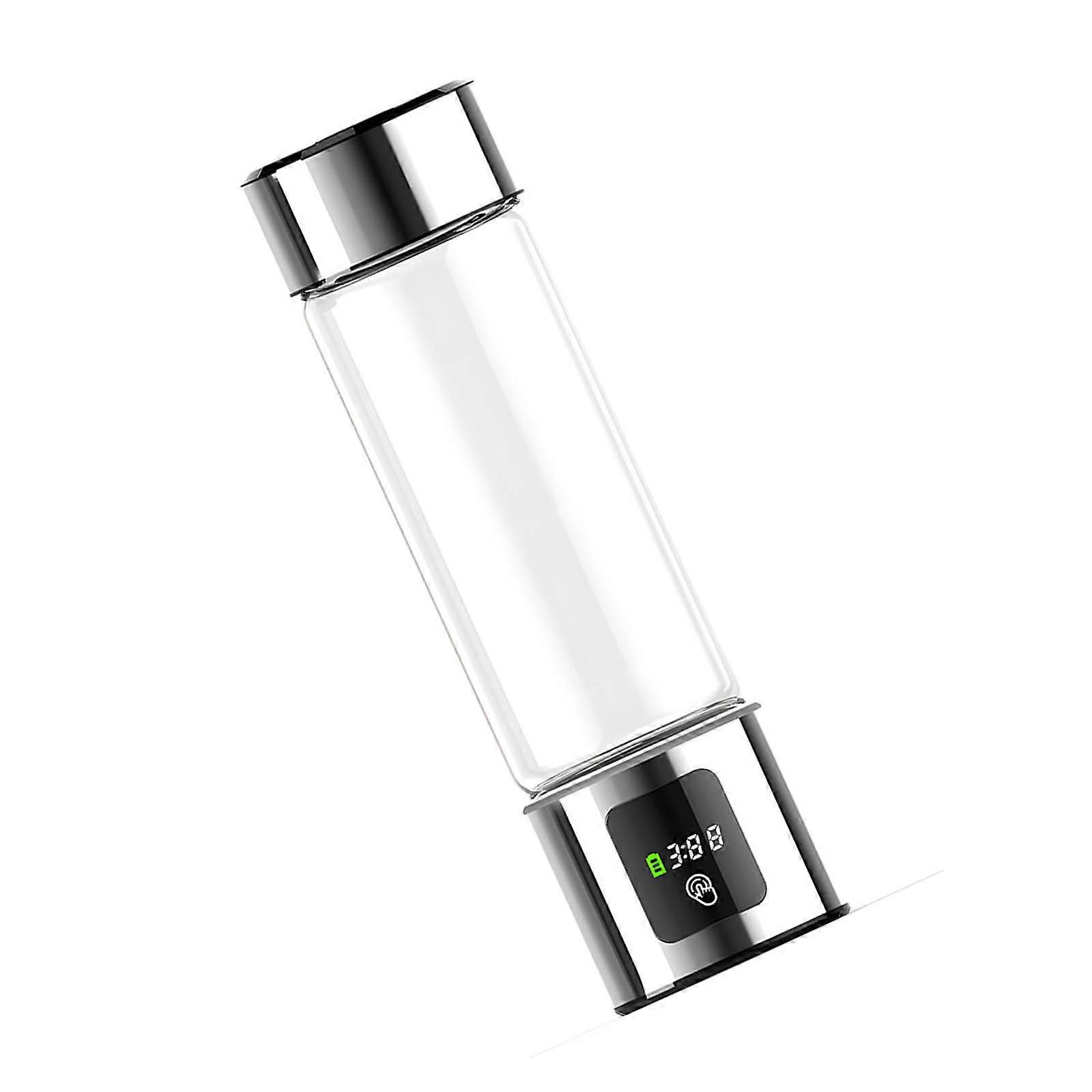 Rich Water Cup with LED Display USB Rechargeable Plan Using Advanced Electrolysis Three point Better Drinking  silver