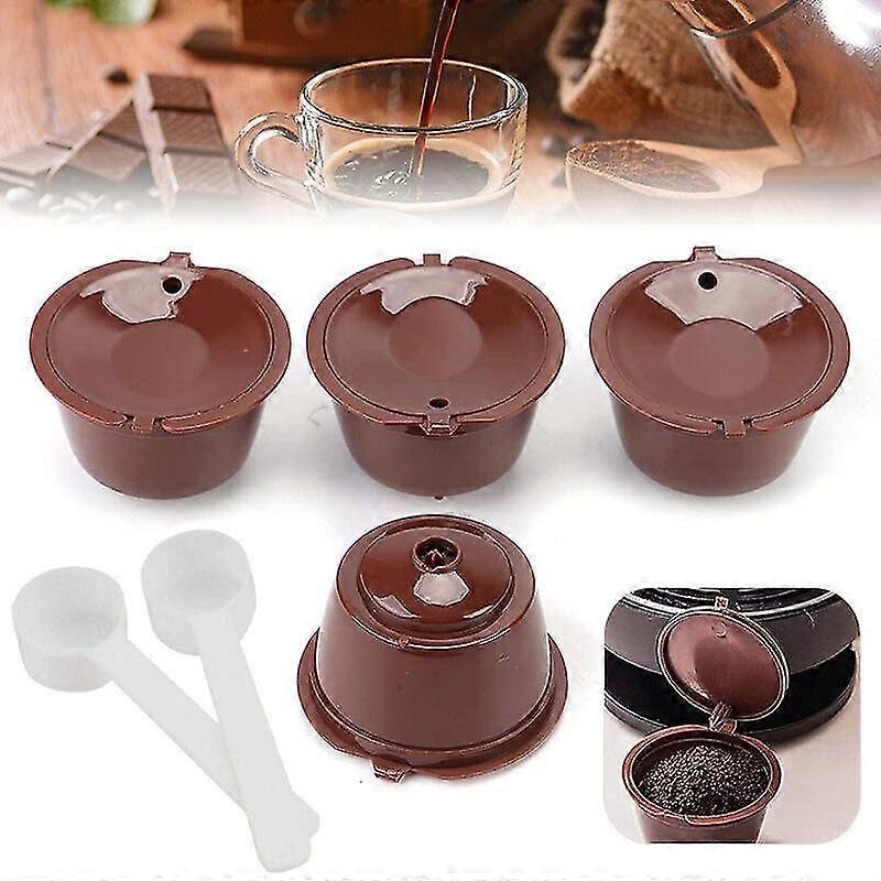 4Pcs Refillable Coffee Capsule Cups For Dolce Gusto Nescafe Reusable Filter Pod