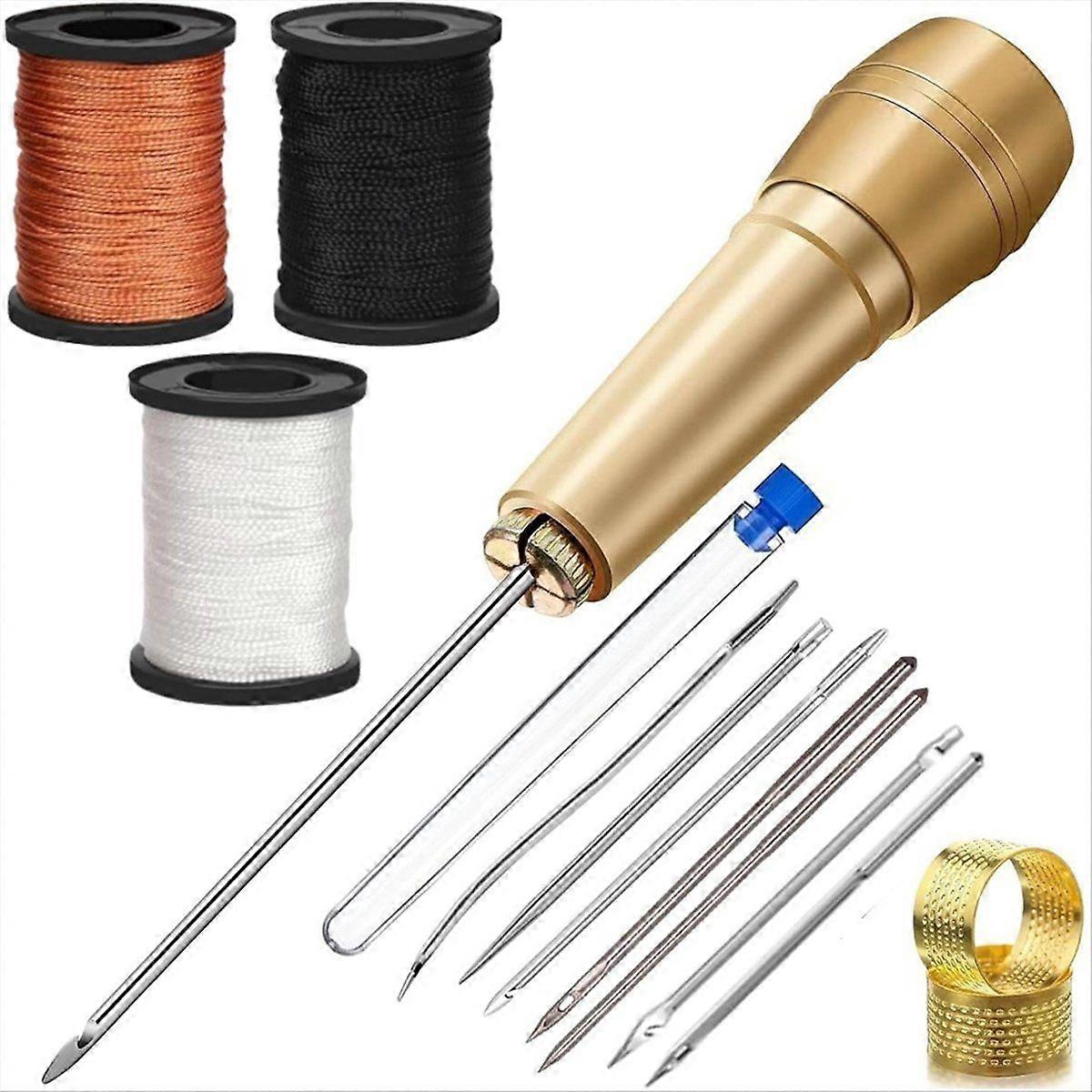 7PCS Leather Sewing Awl Needle-with Copper Handle