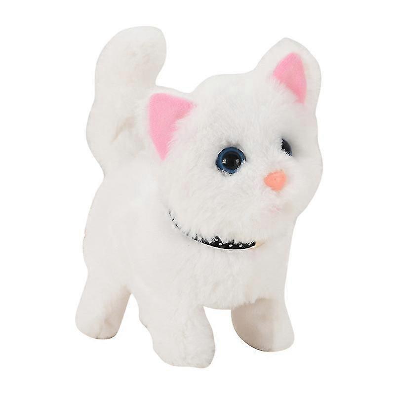Plush Electronic Cats Move Meow Walking Lifelike Interactive Pet Stuffed Kitten