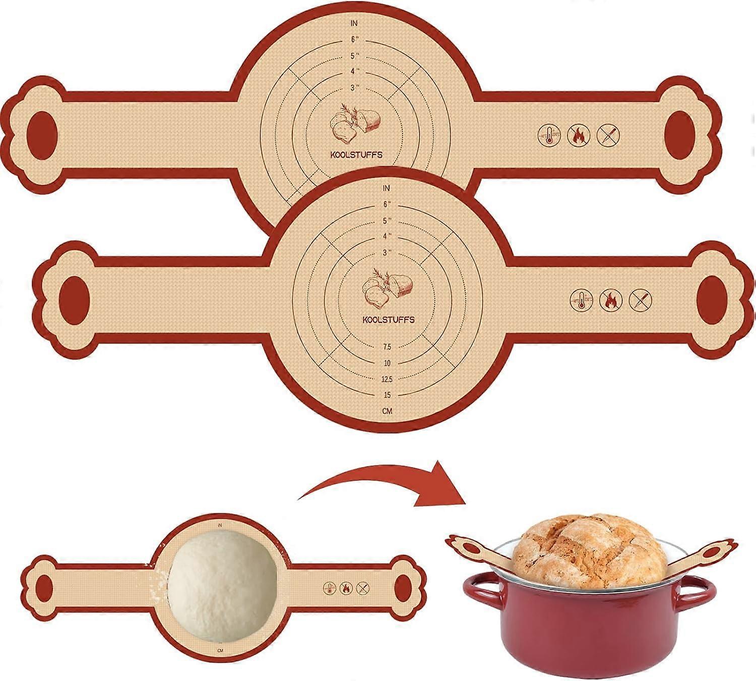 Silicone Bread Sling, 2 Pack Non-Stick Reusable Lifter for Dutch Oven with Long Handles, compatible with 5-7 Qt Pots