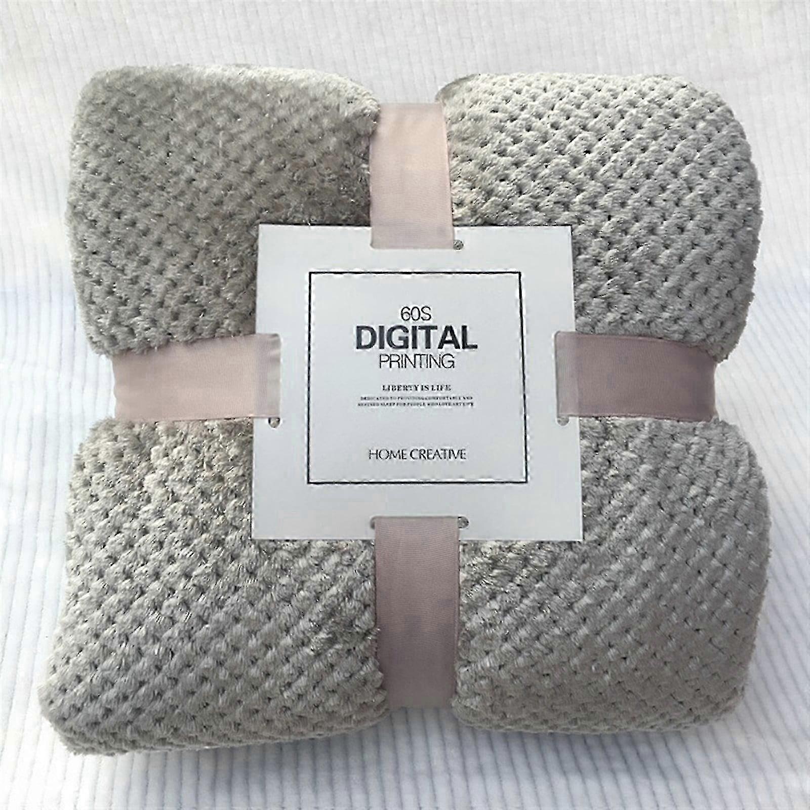 m WRXMIJNHGSA Clearance,Soft Warm Plaid Fleece Bed Blanket Large Mesh Flannel Blankets Thick Breathable