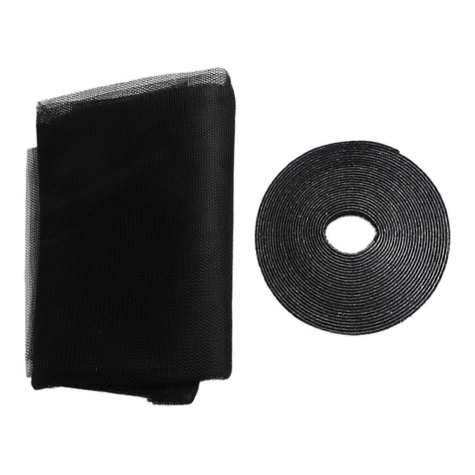 SelfAdhesive Window Screen Mesh 2M x 1.5M Black, Easy Install Replacement for House Windows
