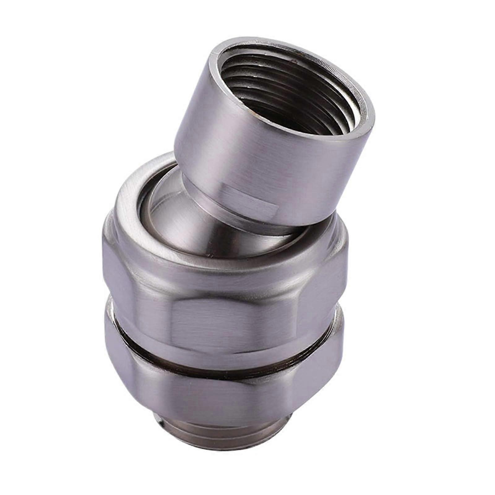 360° Shower Head Swivel Ball Adapter with Universal Connector for Fixed and Handheld Rain Showers Nickel Brushed