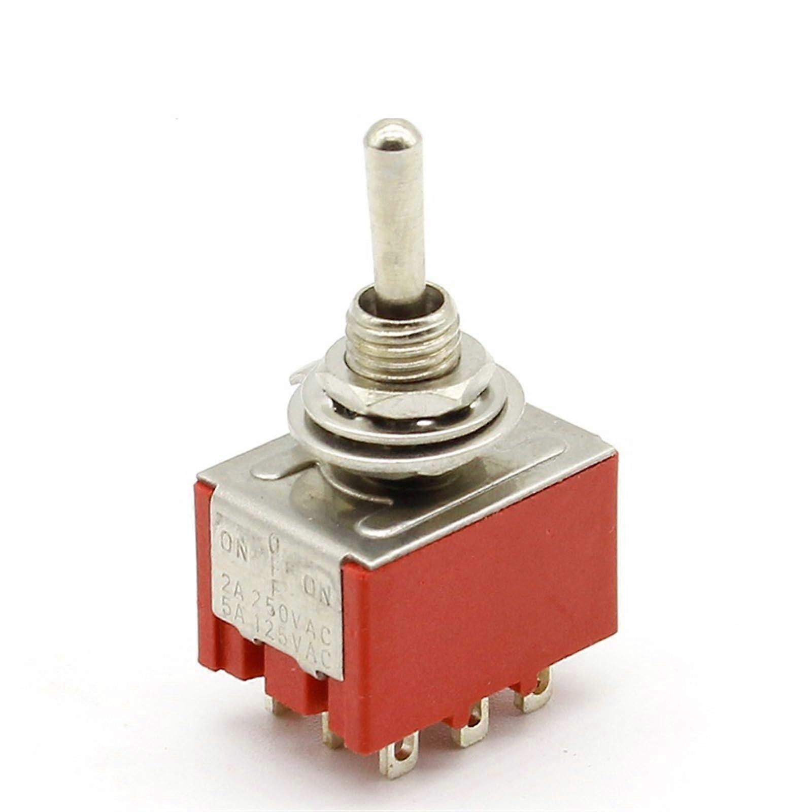 Red 9 Pin ONOFFON Mini Toggle Switch 3 Position AC 6A/125V 3A/250V for Electrical Projects