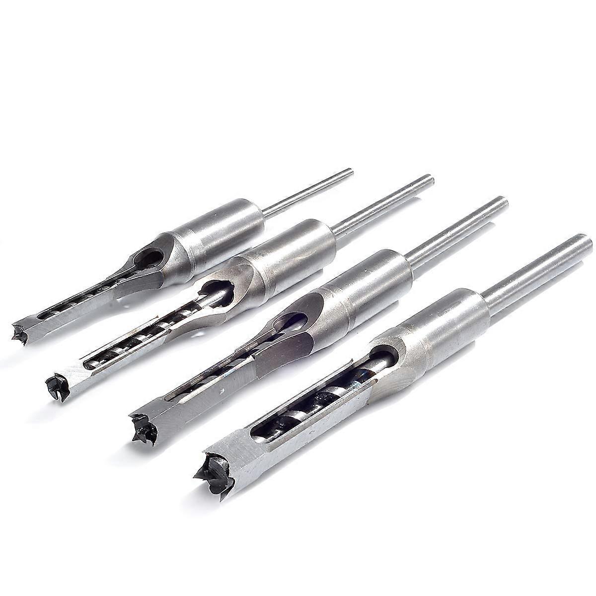 Woodworking Square Drill Bits Set 4PCS HSS Mortising Chisel Countersink Tools for Woodworkers 1/4 5/16 3/8 1/2 Inch