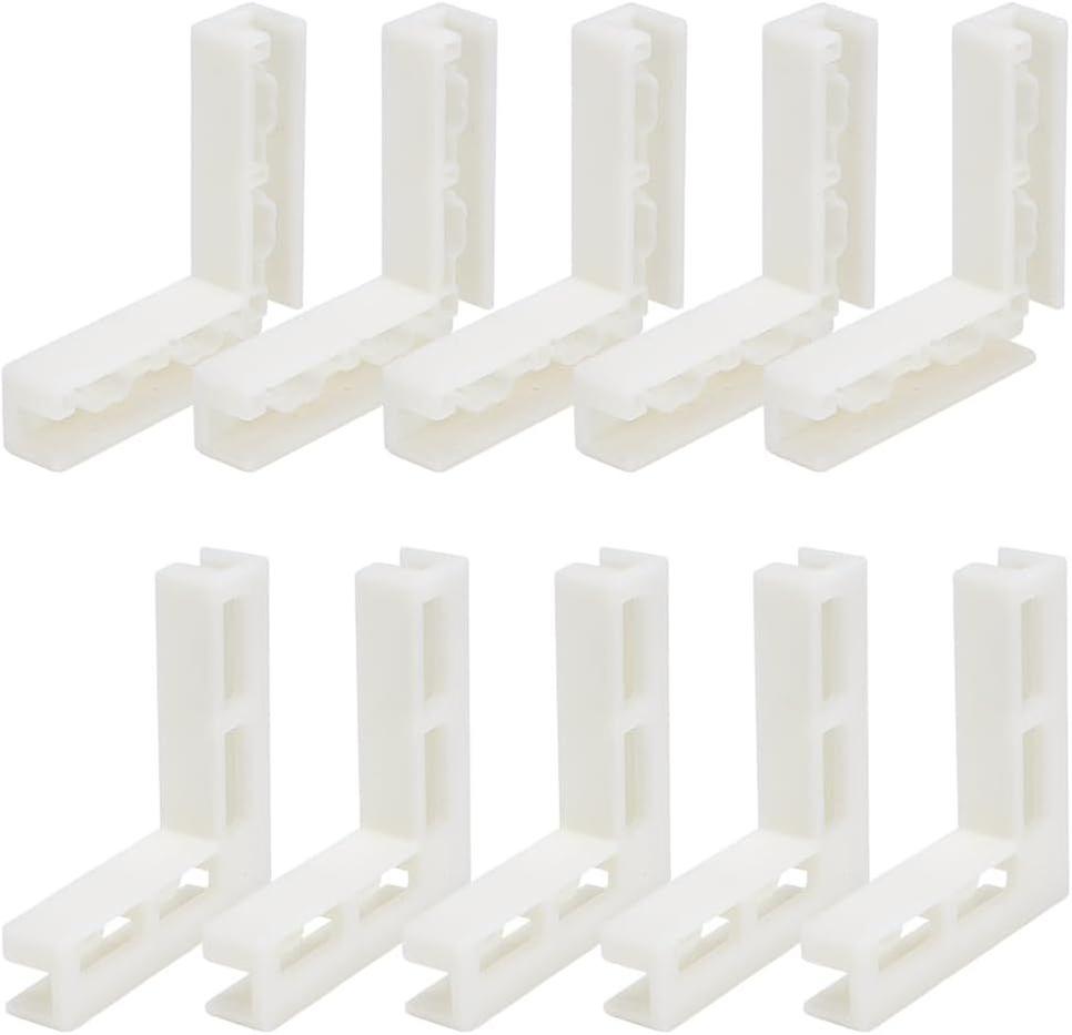 10 Pcs Photograph Backdrop Board Bracket 65x65x13mm Vertical Background Holder Stand Plastic L Corner Brackets Beige Adjustable Backdrop Holder for Je