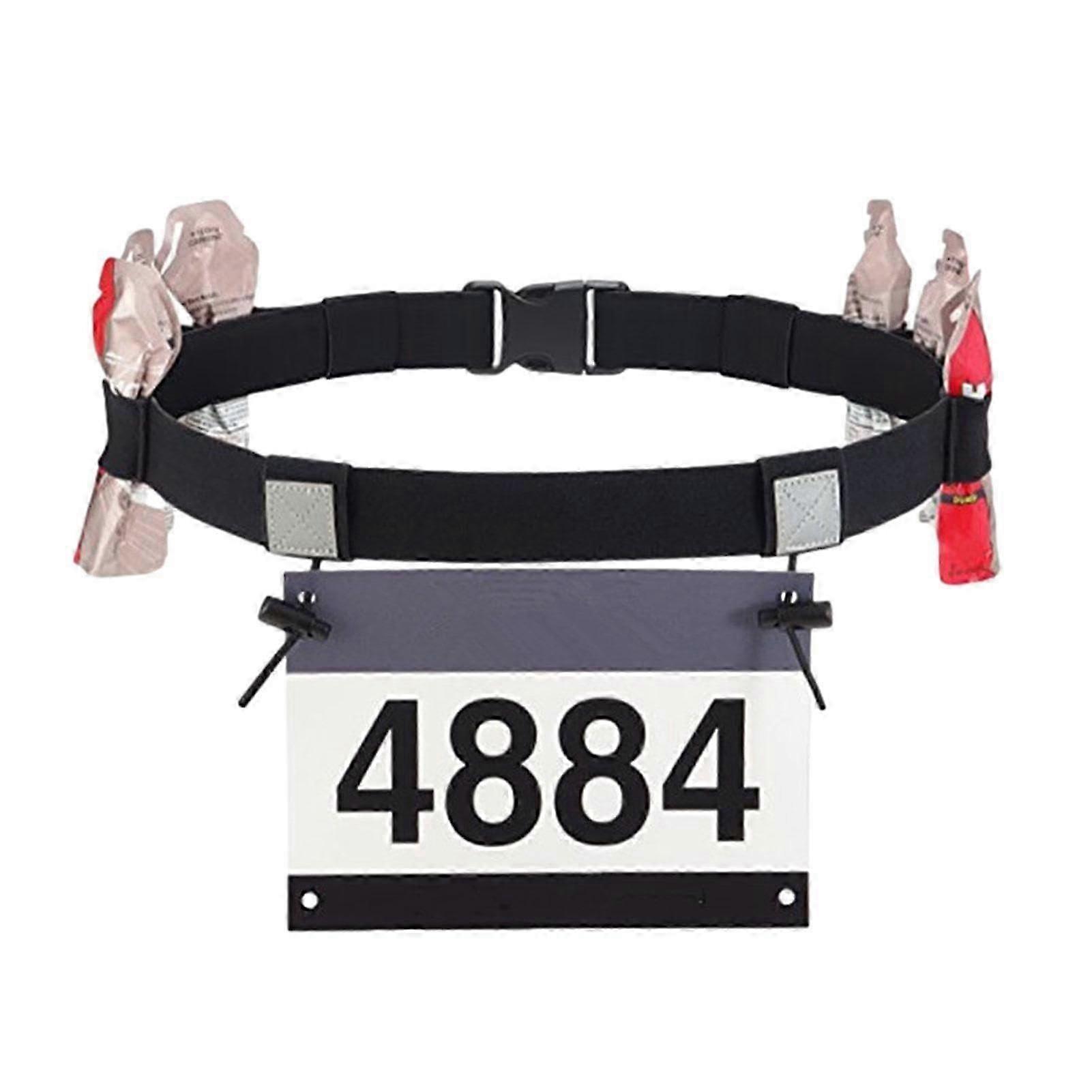 Running Race Number Belt, 91 cm x 2.5 cm Adjustable Elastic Holder with Reflective Design