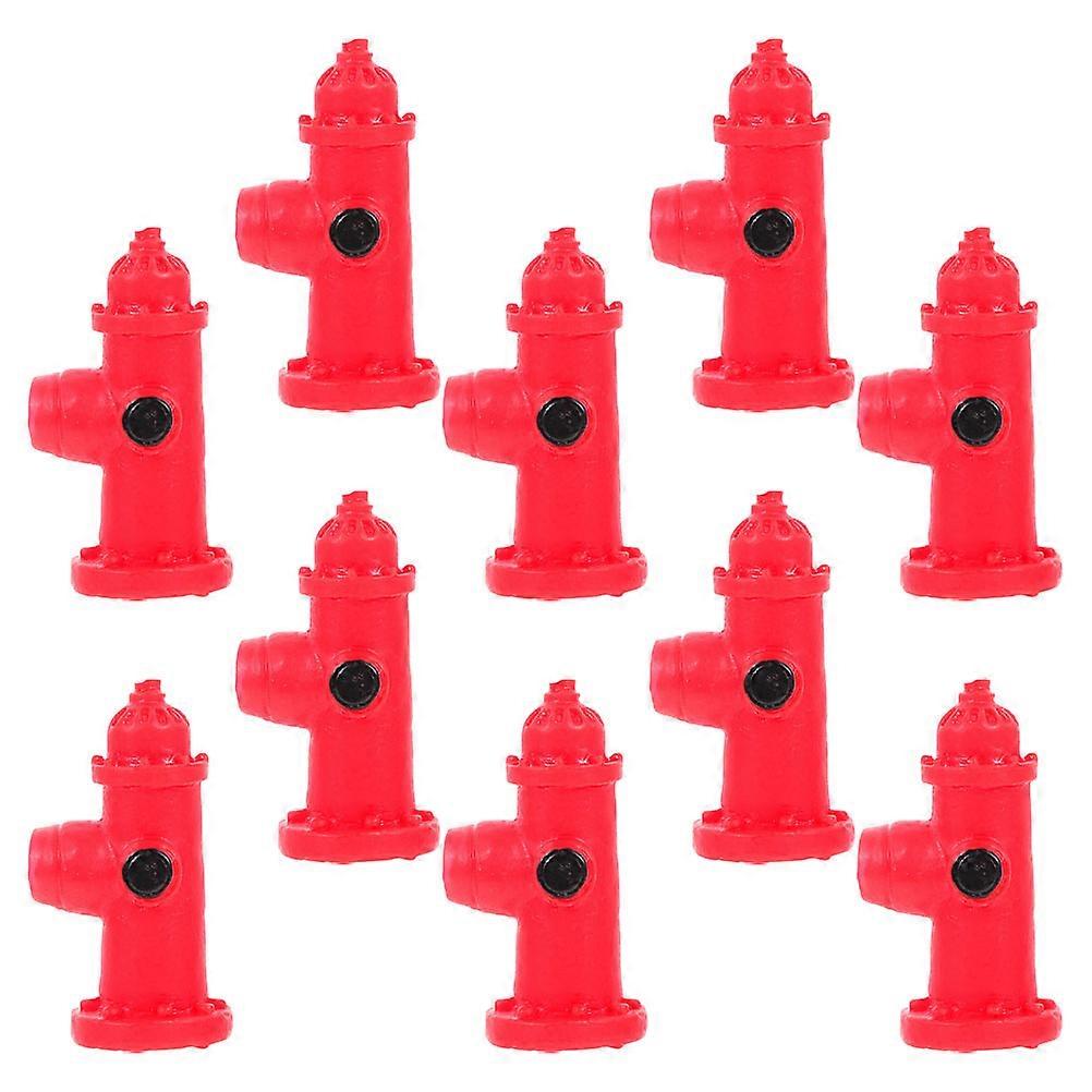 Traffic Sign Model Mini Fire Hydrant for Decor 10Pcs Resin Fire Hydrant Decorative Set