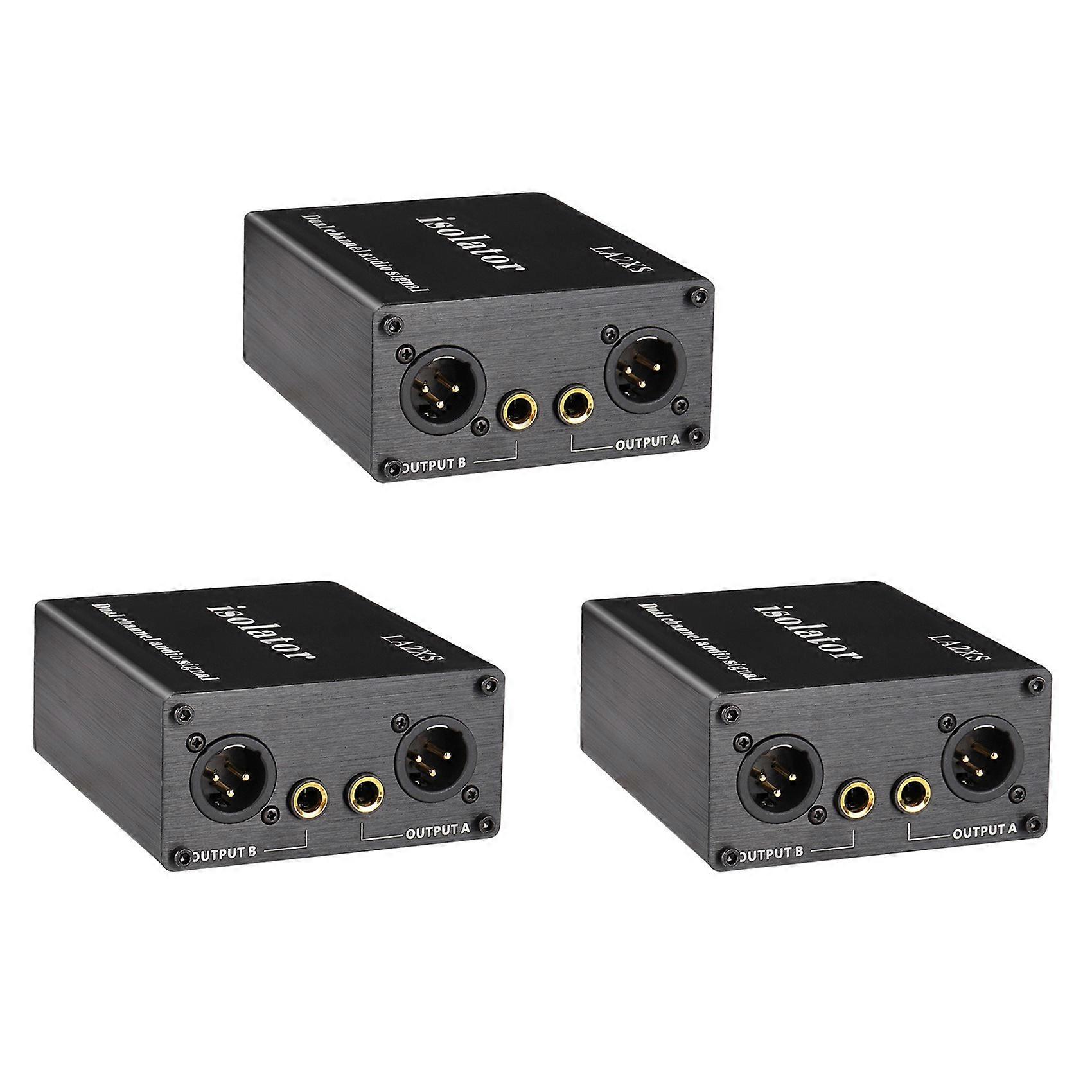 3X LA2XS Audio Isolator Noise Reduction Filter Eliminates Current Noise Dual-Channel 6.5 XLR Mixer Audio Isolators