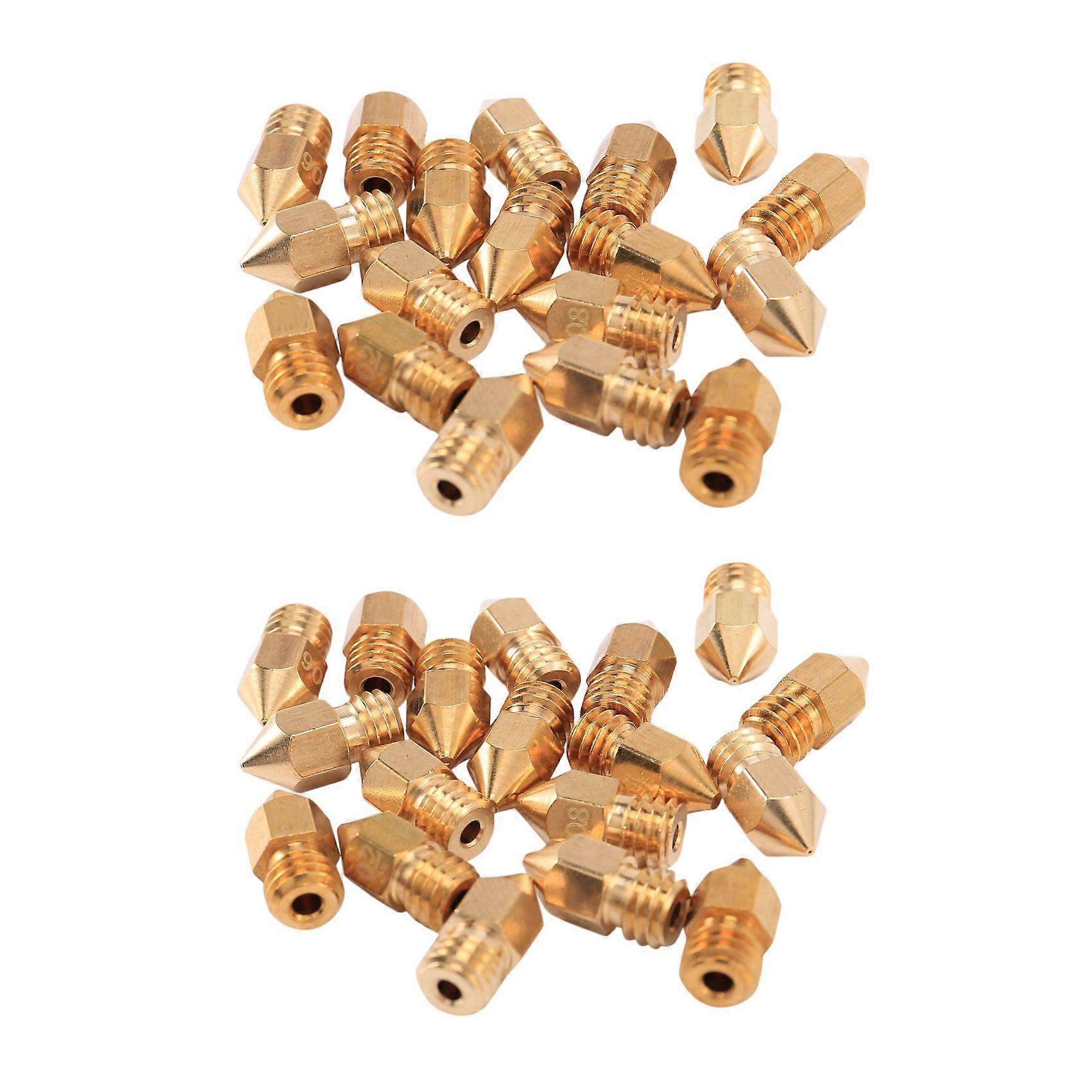 36 Pcs 3D Printer Nozzles M6 Extruder Brass Nozzle Print Head (4x0.2mm+4x0.3mm+12x0.4mm+4x0.5mm+4x0.6mm+4x0.8mm+4x1.0mm)