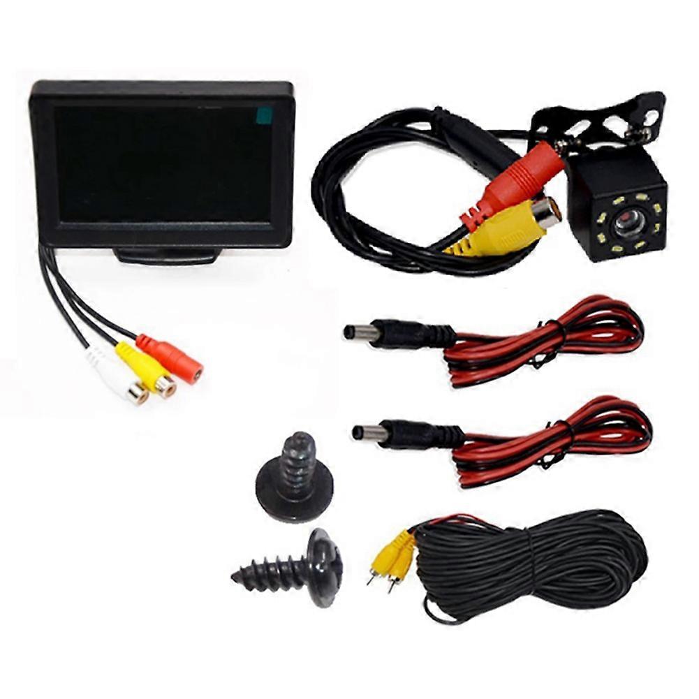 Rear View Camera Wide Degree 4.3inch TFT LCD Display or Monitor Waterproof Night Vision Reversing Backup, Monitor Camera