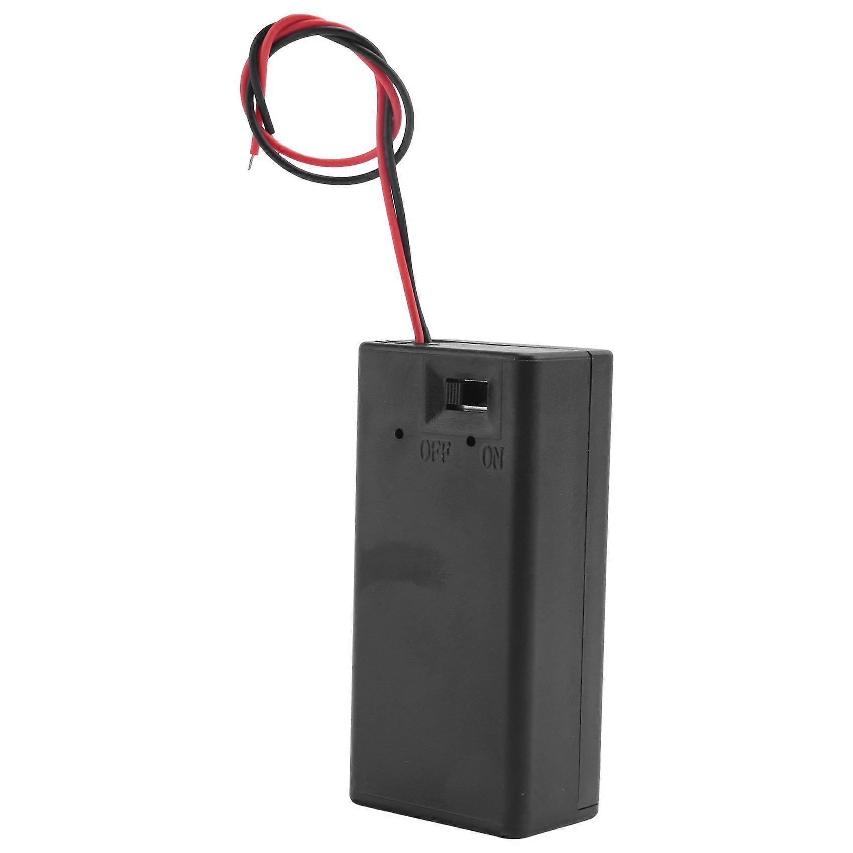 Black Plastic Storage Pair SBH-9V Batteries Switch Battery Holder Case Box